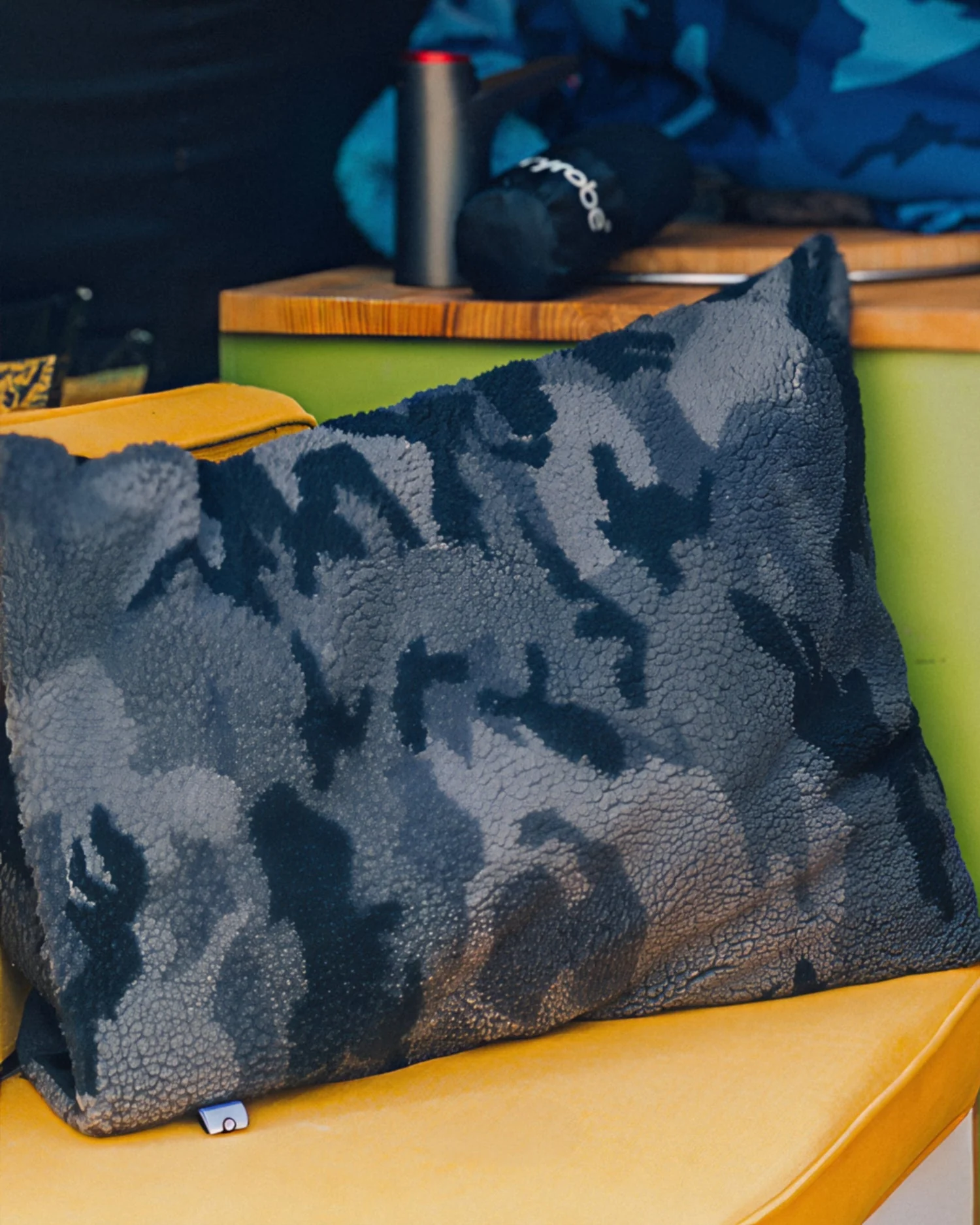 Black Camo Packable Travel Cushion Cover - Image 5