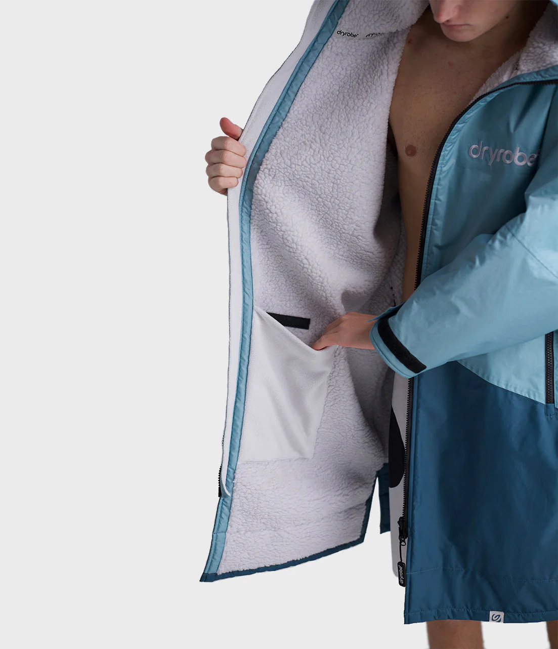 Blue Light Grey Advance Adults Changing Robe - Image 17