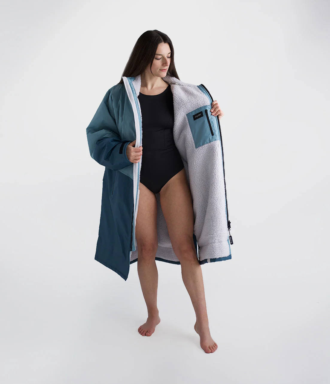 Blue Light Grey Advance Adults Changing Robe - Image 4