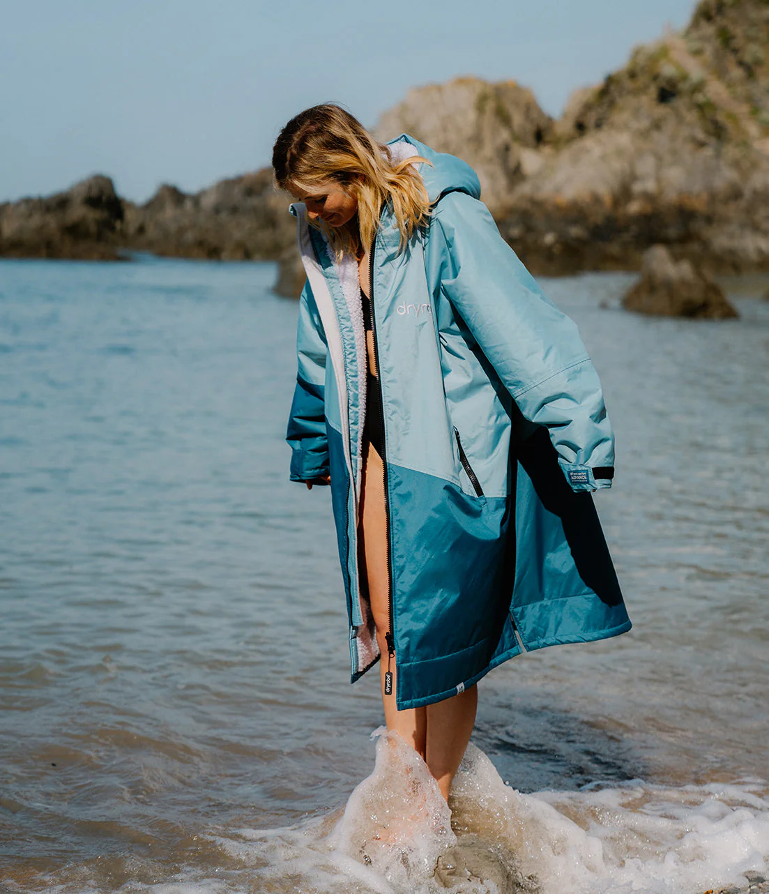 Blue Light Grey Advance Adults Changing Robe - Image 9