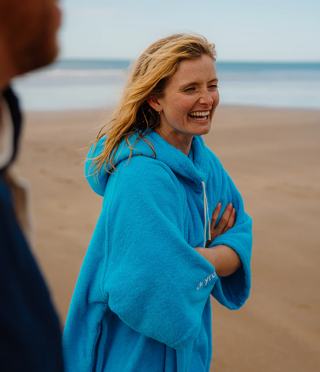 Blue Organic Towel Changing Robe - Image 10