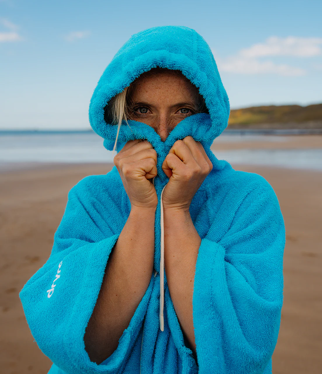 Blue Organic Towel Changing Robe - Image 9