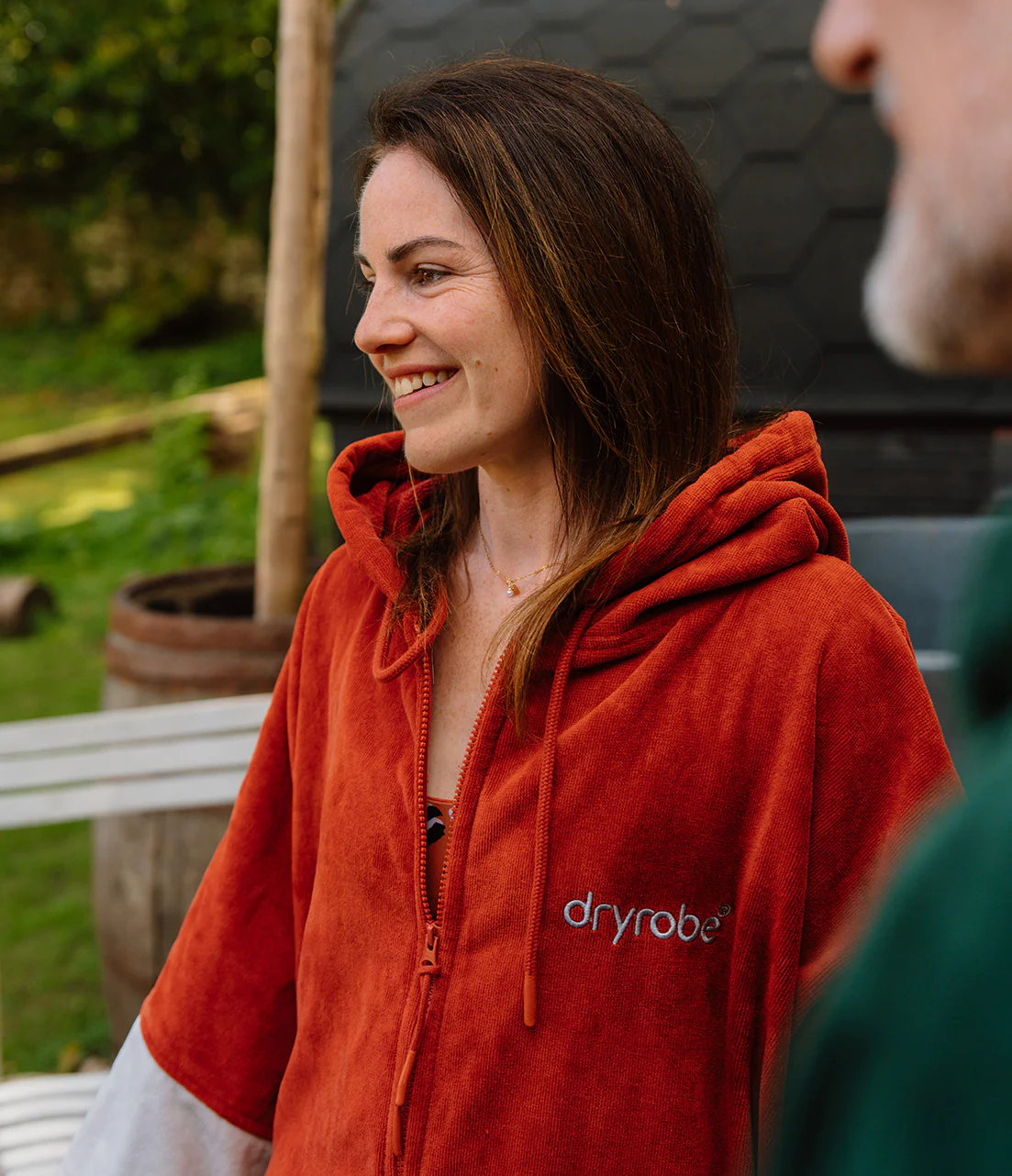 Burnt Orange Full-Zip Organic Towel Robe - Image 8
