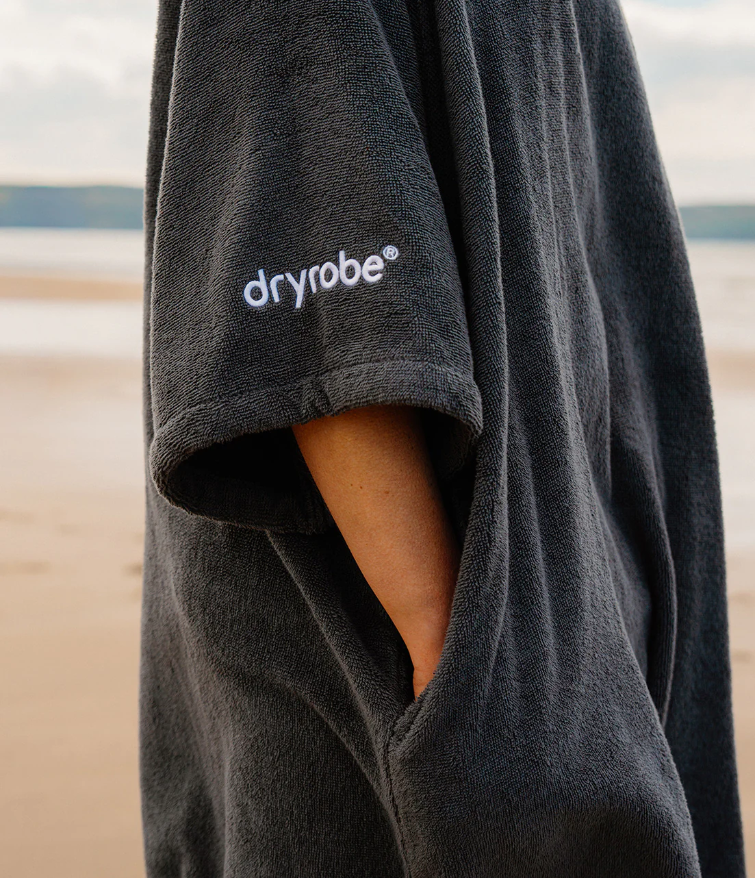 Dark Slate Organic Towel Changing Robe - Image 12