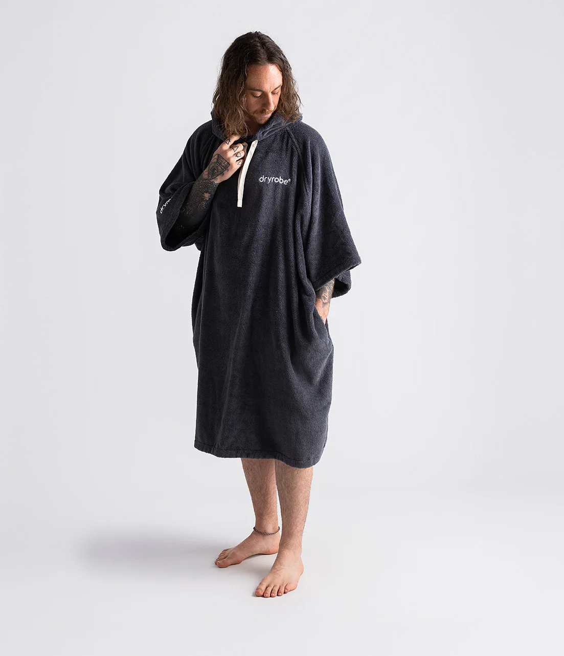 Dark Slate Organic Towel Changing Robe - Image 7