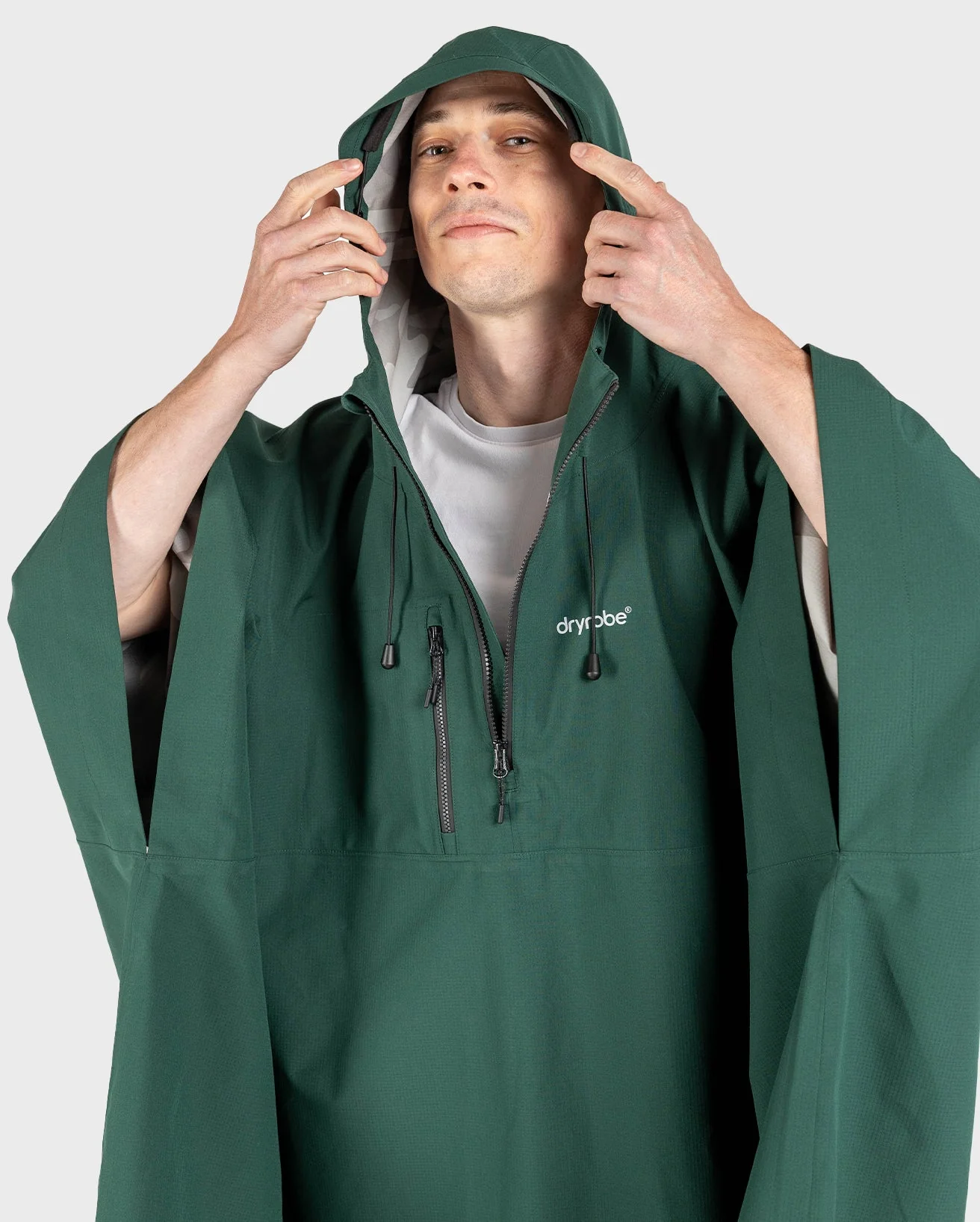Dark Green One Size Rainproof Poncho - Image 11