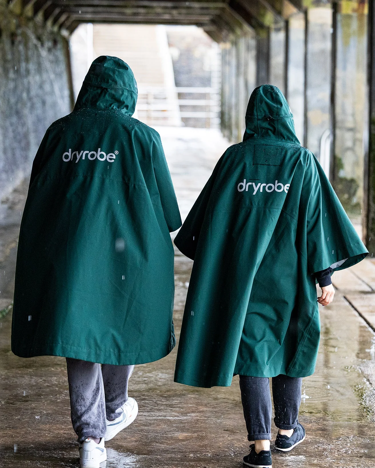 Dark Green One Size Rainproof Poncho - Image 13