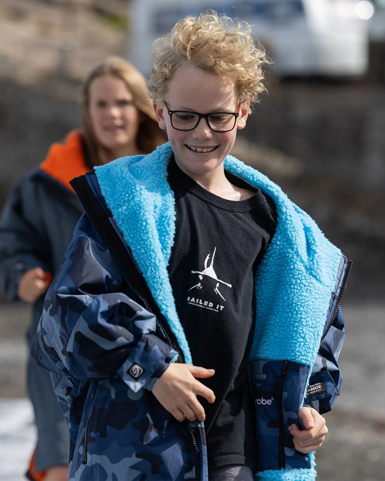 Blue Camo Blue Kids Advance Changing Robe - Image 6