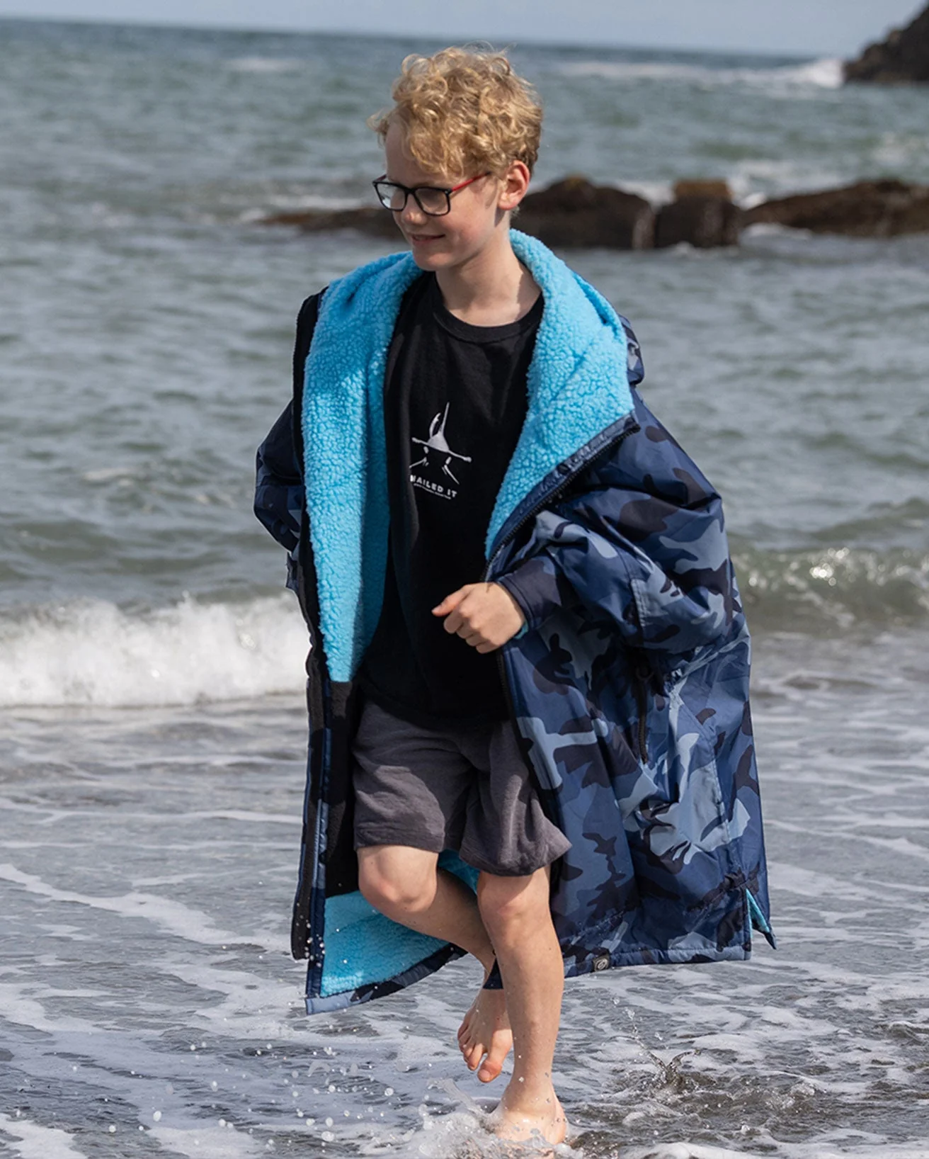 Blue Camo Blue Kids Advance Changing Robe - Image 7