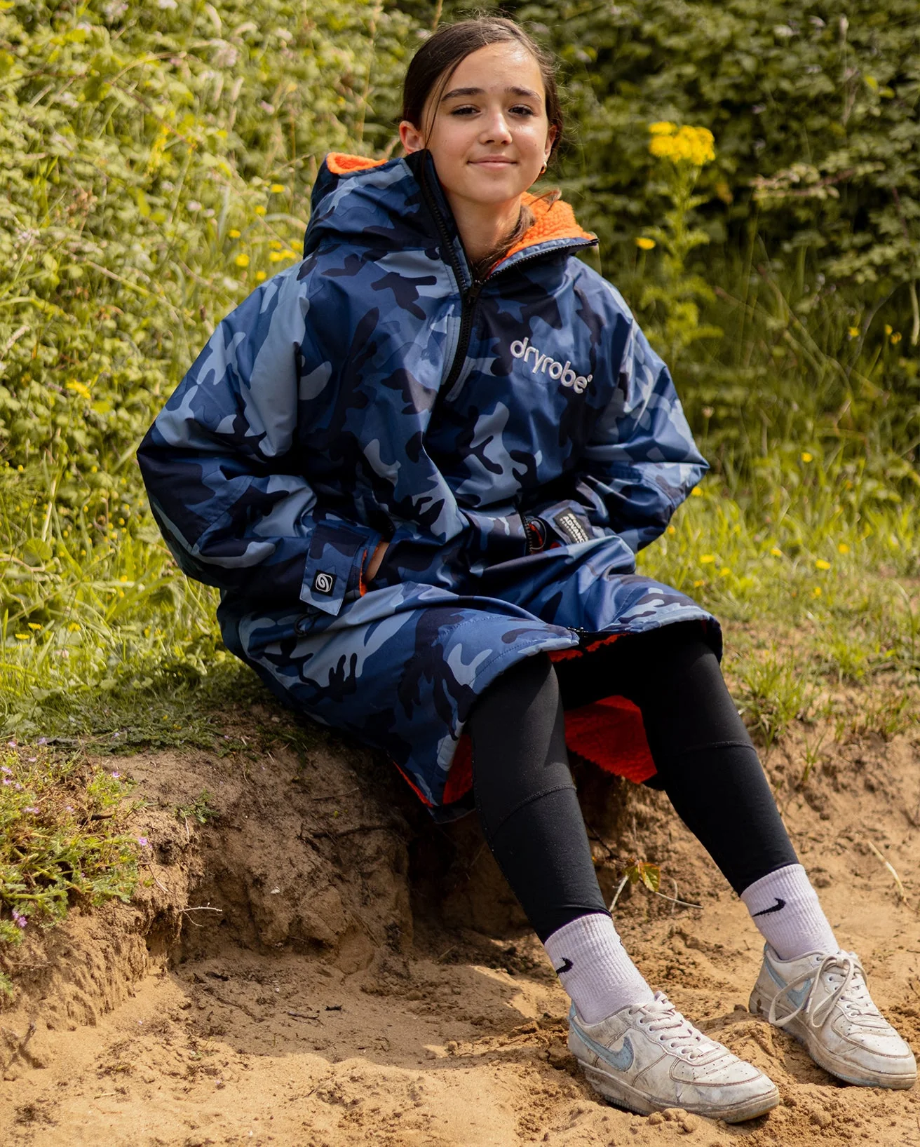 Blue Camo Orange Kids Advance Changing Robe - Image 7