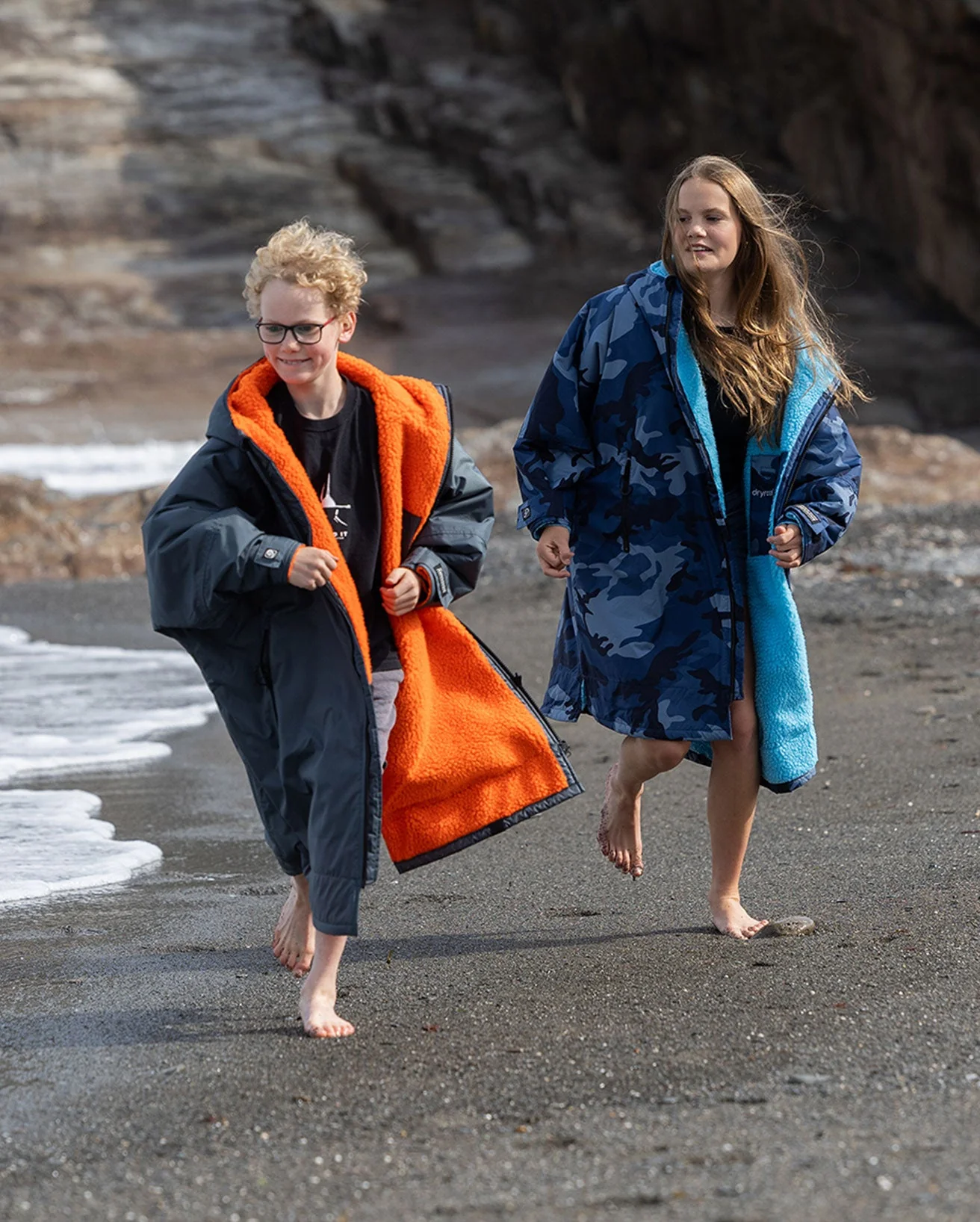 Dark Grey Orange Kids Advance Changing Robe - Image 7