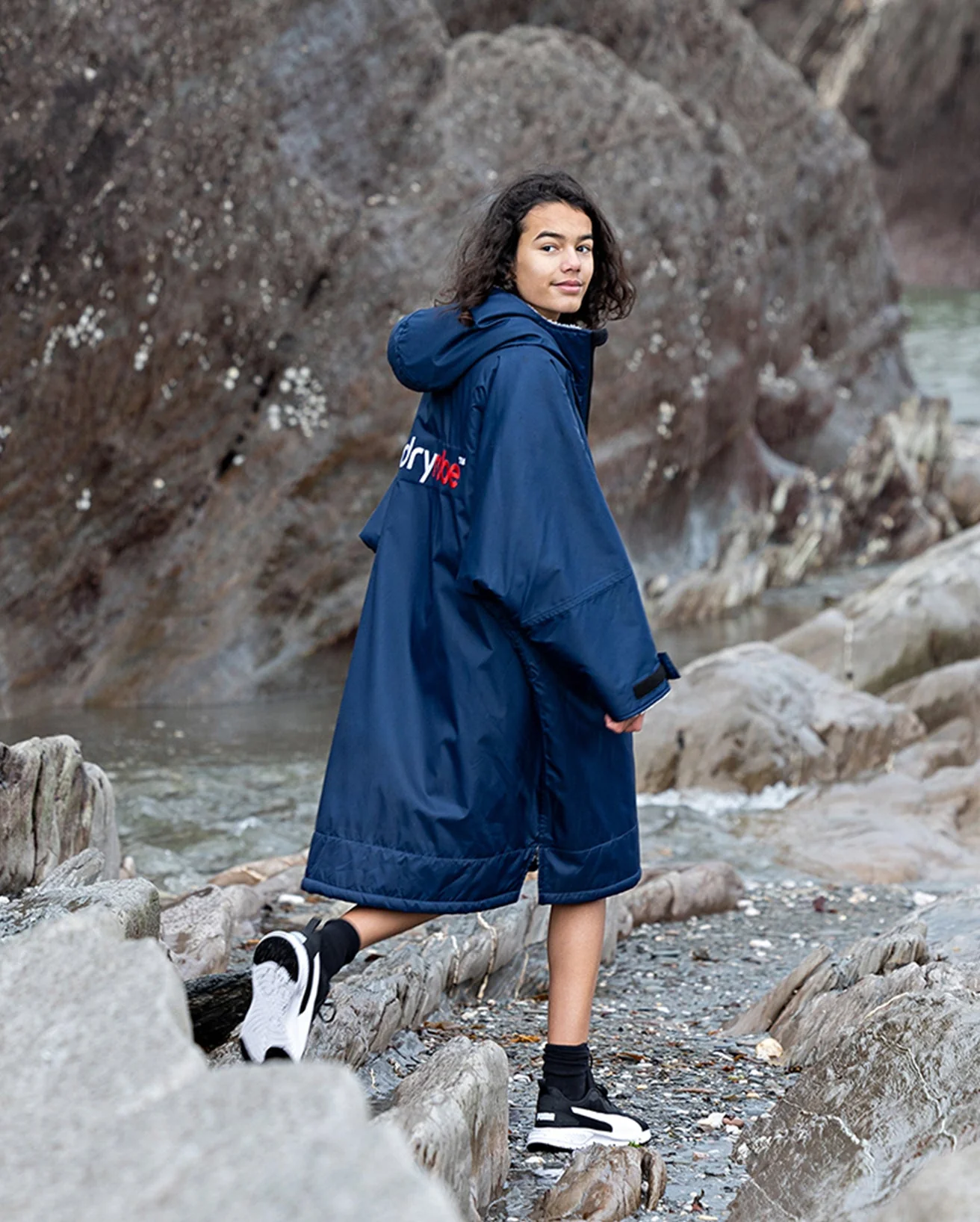 Navy Grey Kids Advance Changing Robe - Image 7