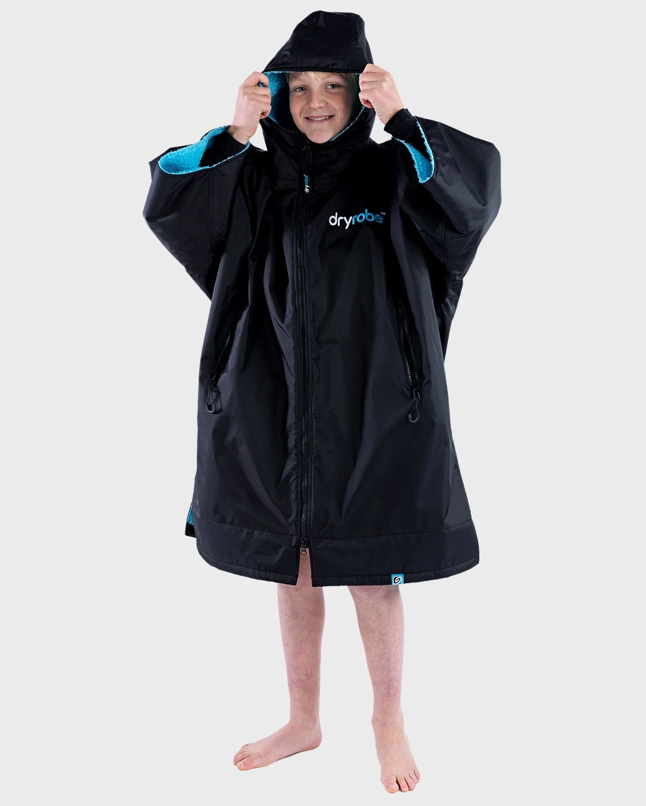 Black Blue Easy-Fit Kids Advance Changing Robe - Image 7