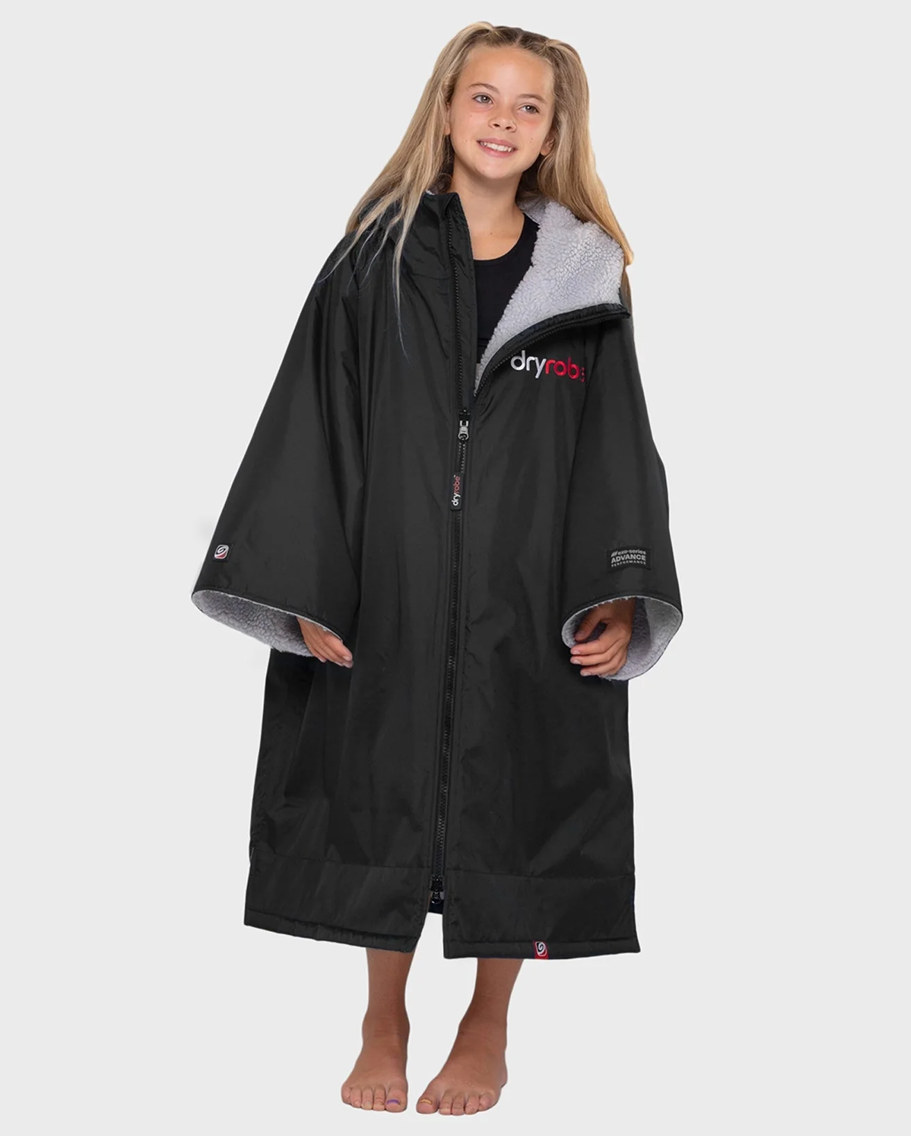 Black Grey Easy-Fit Kids Advance Changing Robe - Image 3