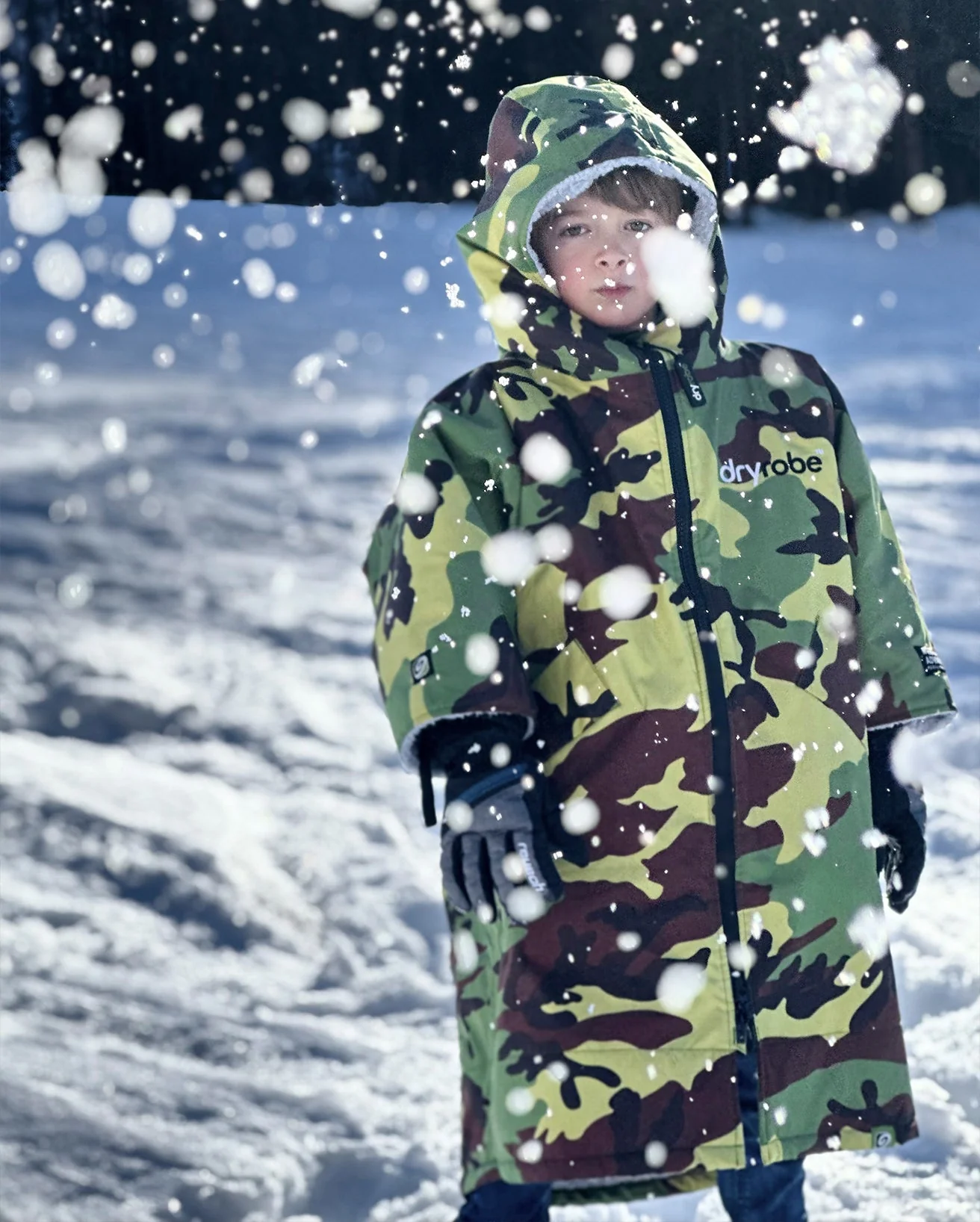 Camo Grey Easy-Fit Kids Advance Changing Robe - Image 5