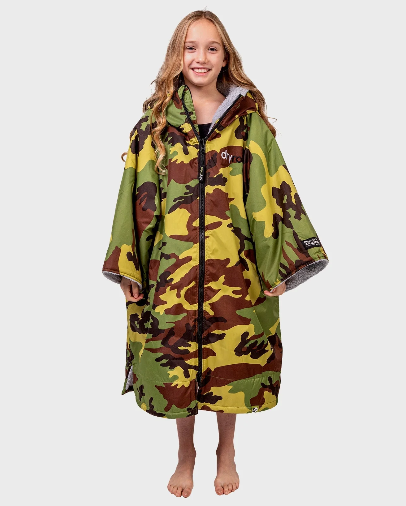 Camo Grey Easy-Fit Kids Advance Changing Robe - Image 8
