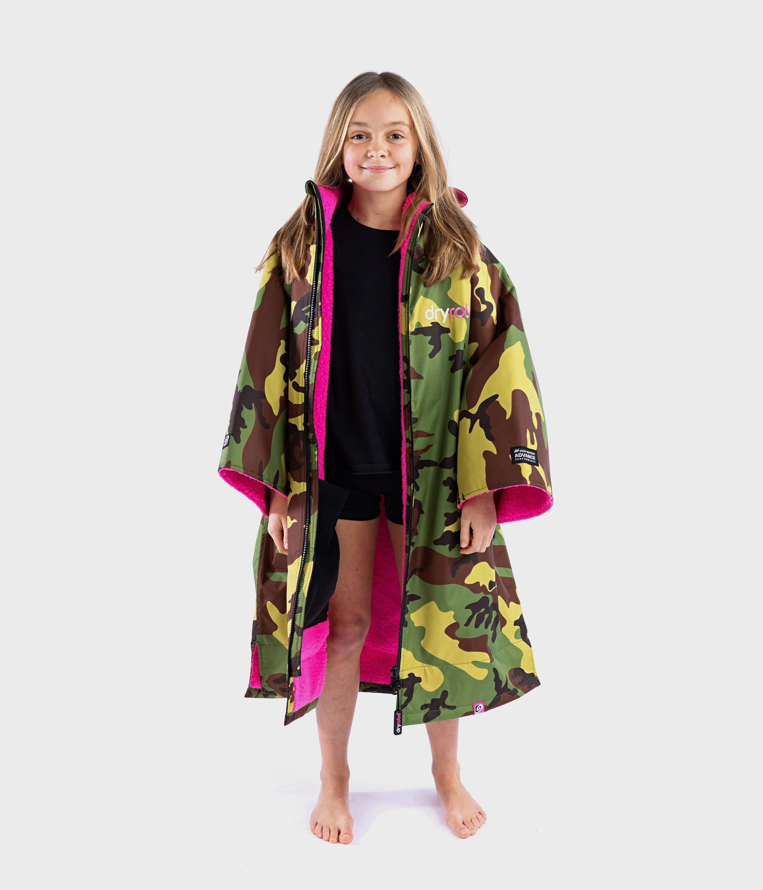 Camo Pink Easy-Fit Kids Advance Changing Robe - Image 6