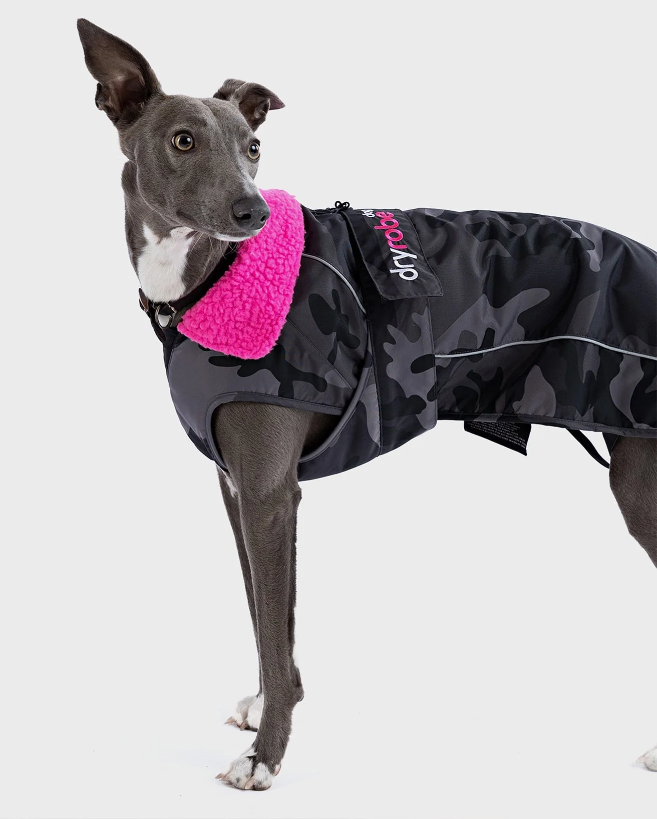 Black Camo Pink Dog Coat - Image 11