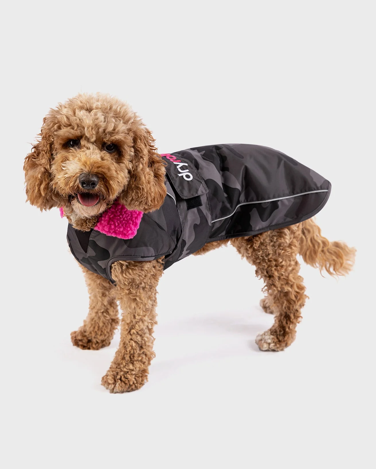 Black Camo Pink Dog Coat - Image 4