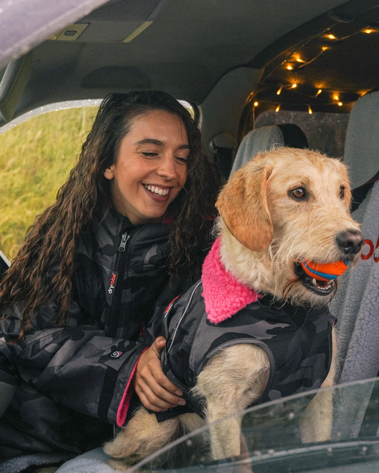Black Camo Pink Dog Coat - Image 9