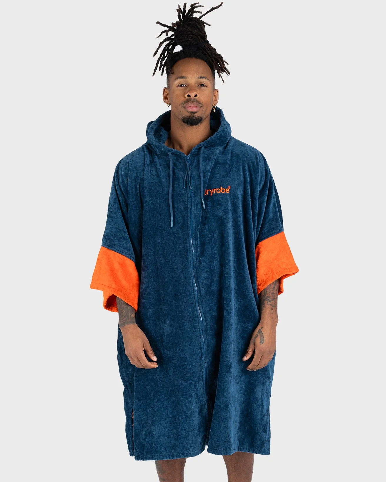 Deep Sea Blue Full-Zip Organic Towel Changing Robe - Image 10