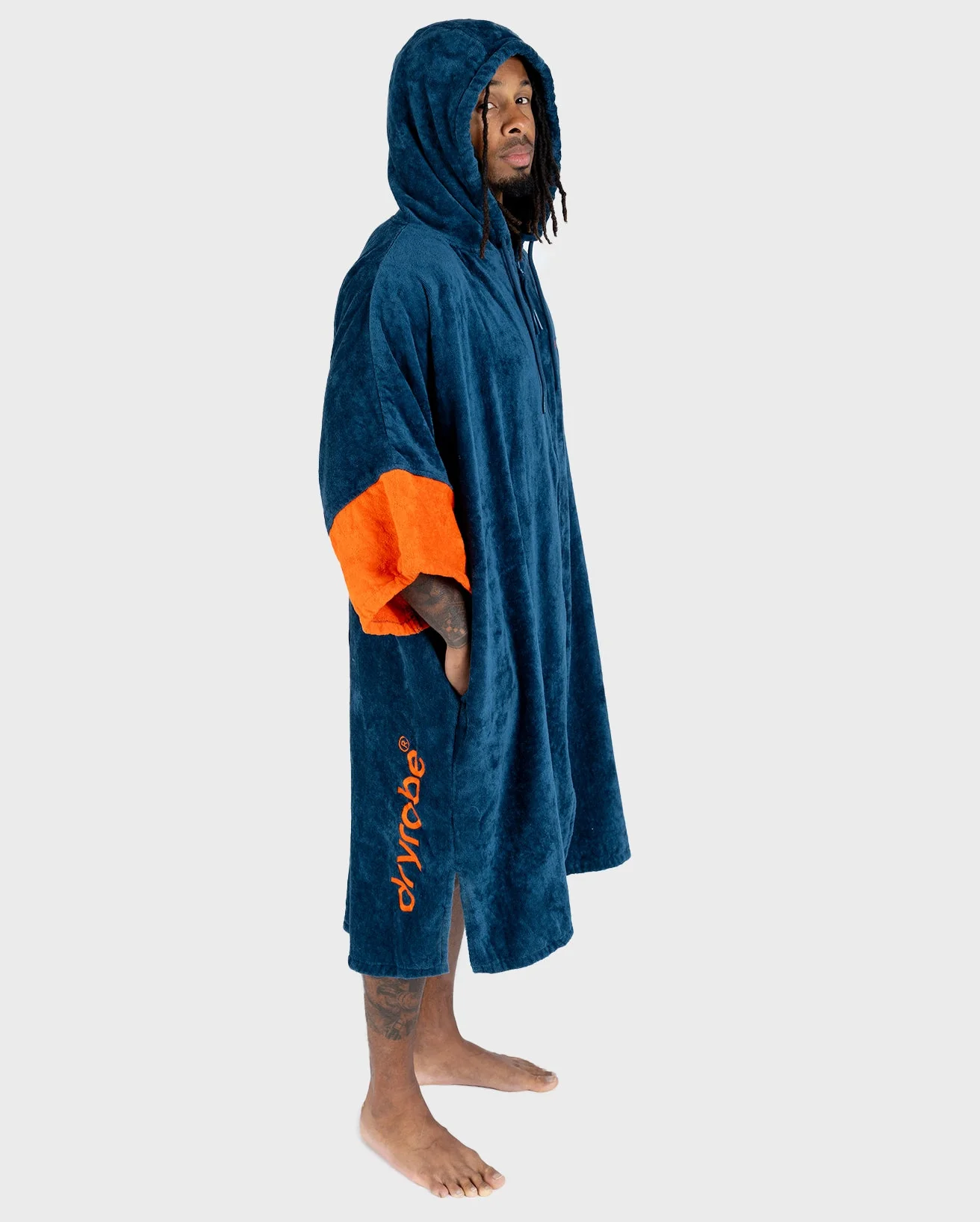 Deep Sea Blue Full-Zip Organic Towel Changing Robe - Image 11