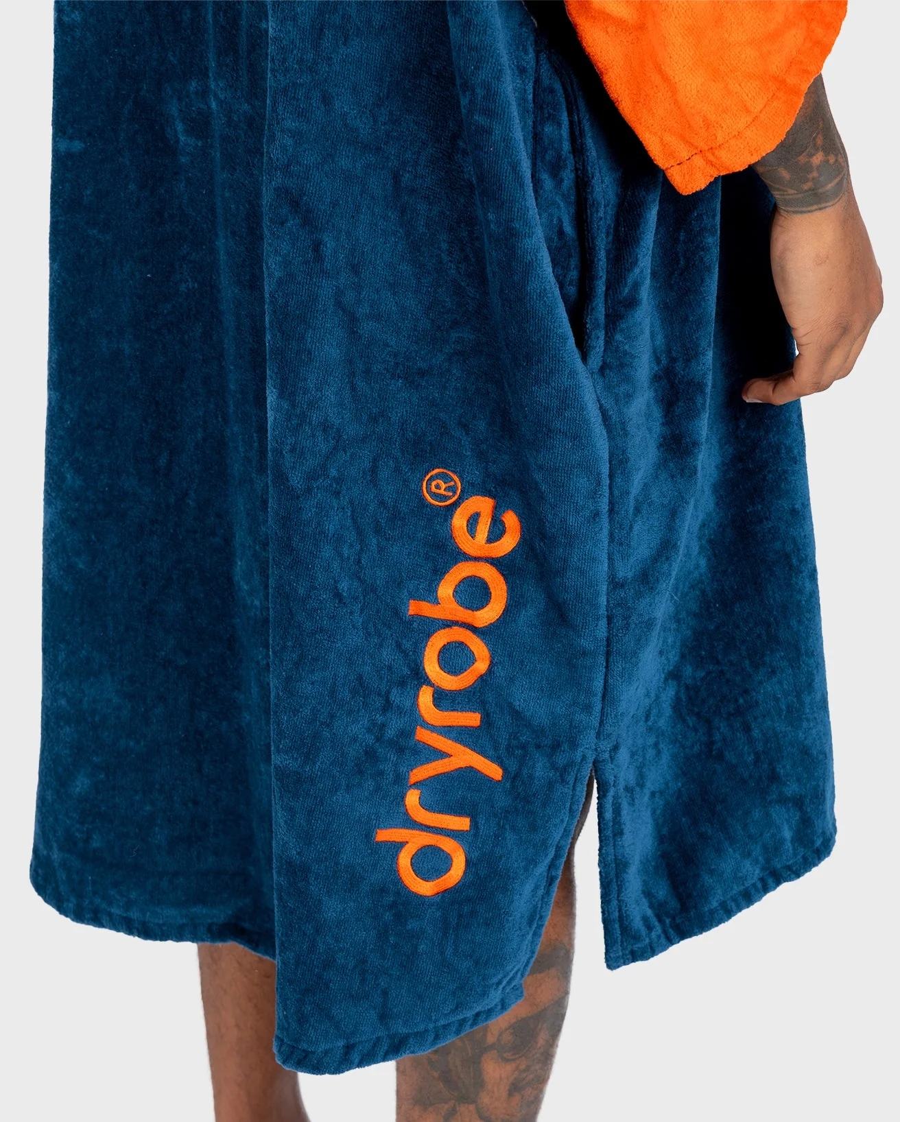 Deep Sea Blue Full-Zip Organic Towel Changing Robe - Image 14