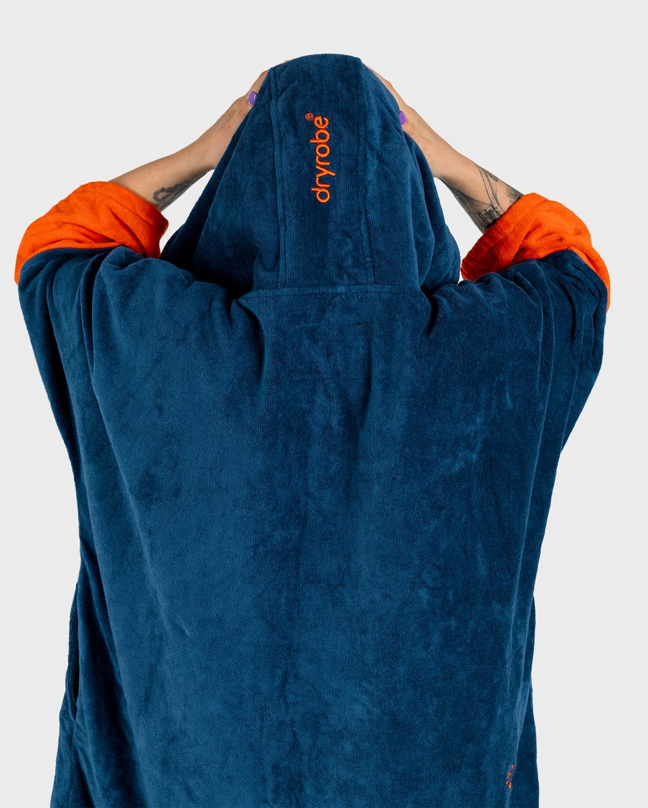 Deep Sea Blue Full-Zip Organic Towel Changing Robe - Image 4