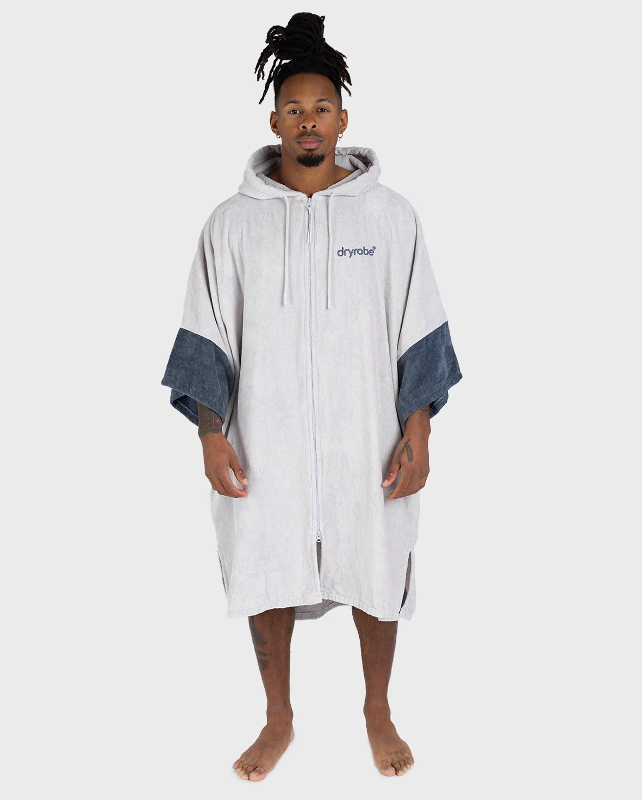 Light Grey Full-Zip Organic Towel Changing Robe - Image 10