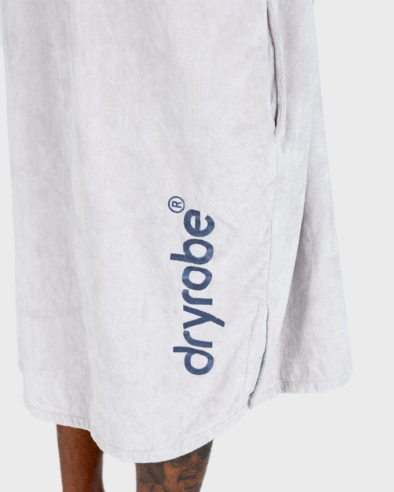 Light Grey Full-Zip Organic Towel Changing Robe - Image 14