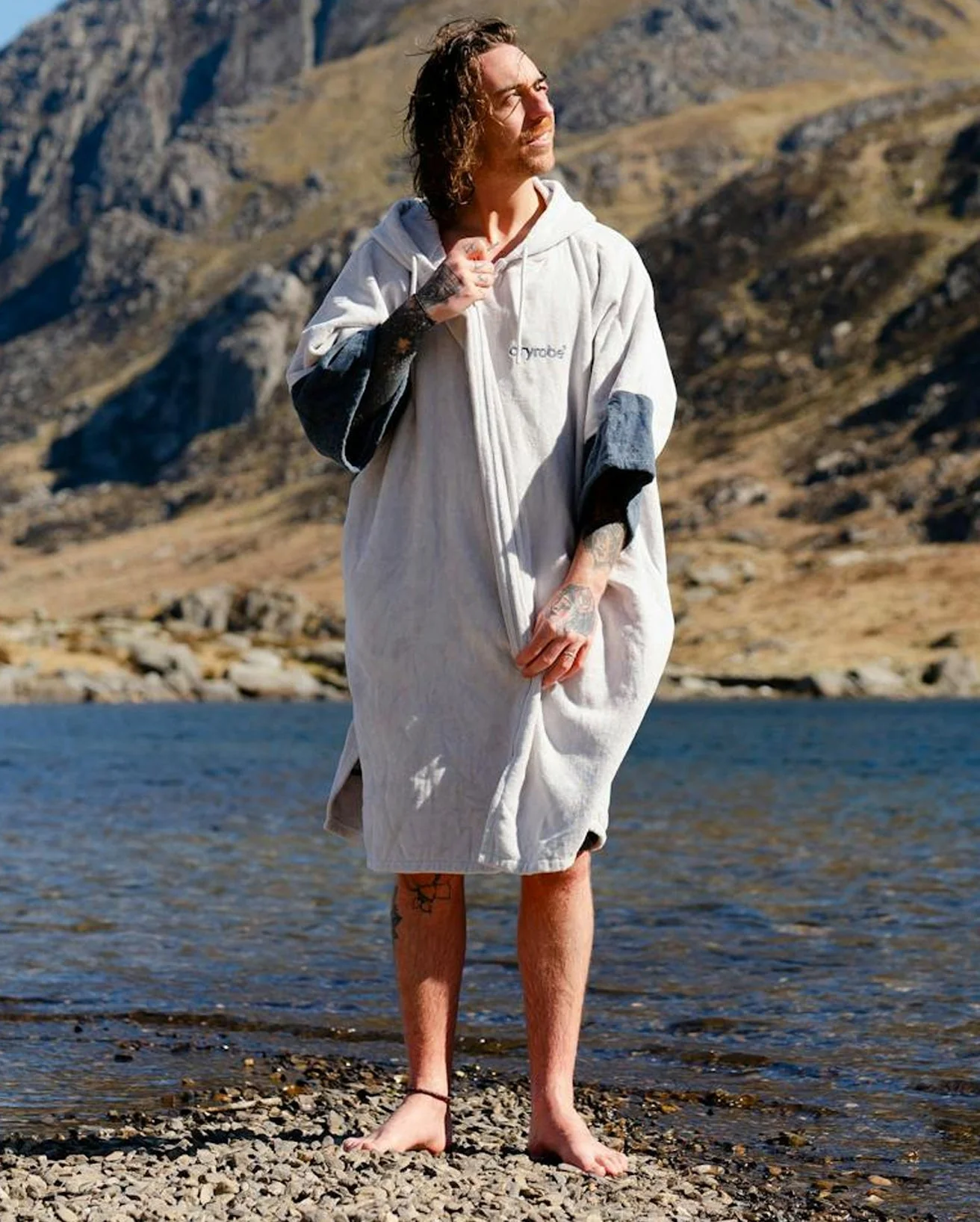 Light Grey Full-Zip Organic Towel Changing Robe - Image 15