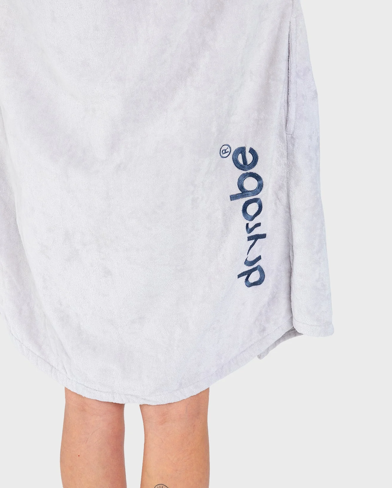 Light Grey Full-Zip Organic Towel Changing Robe - Image 5