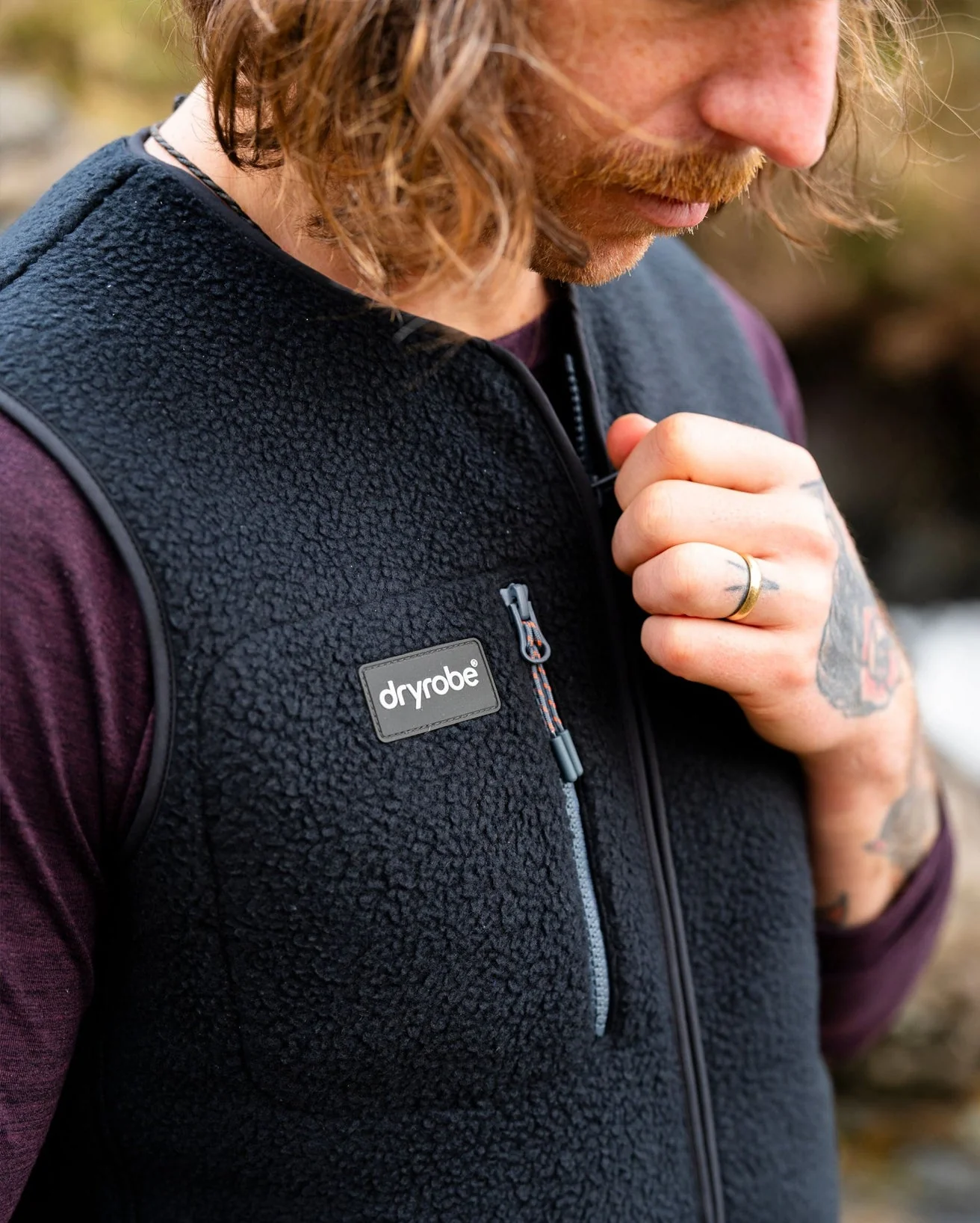 Black Thermal Unisex Fleece Gilet - Image 15