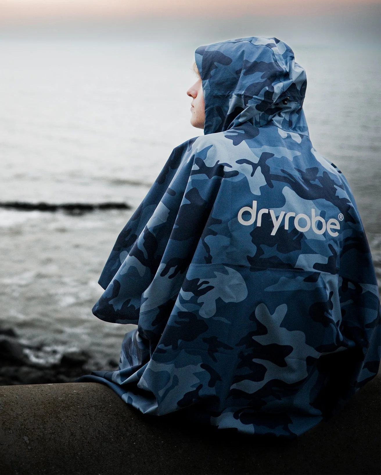 Blue One Size Camo Rainproof Poncho - Image 13