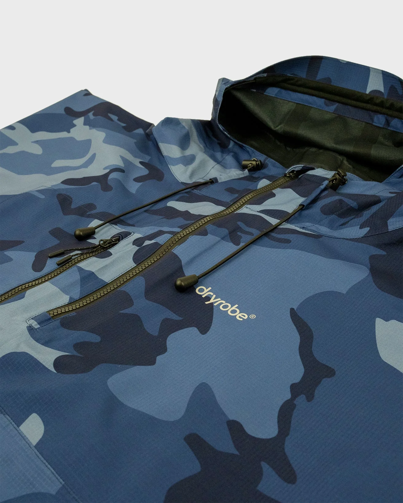 Blue One Size Camo Rainproof Poncho - Image 8