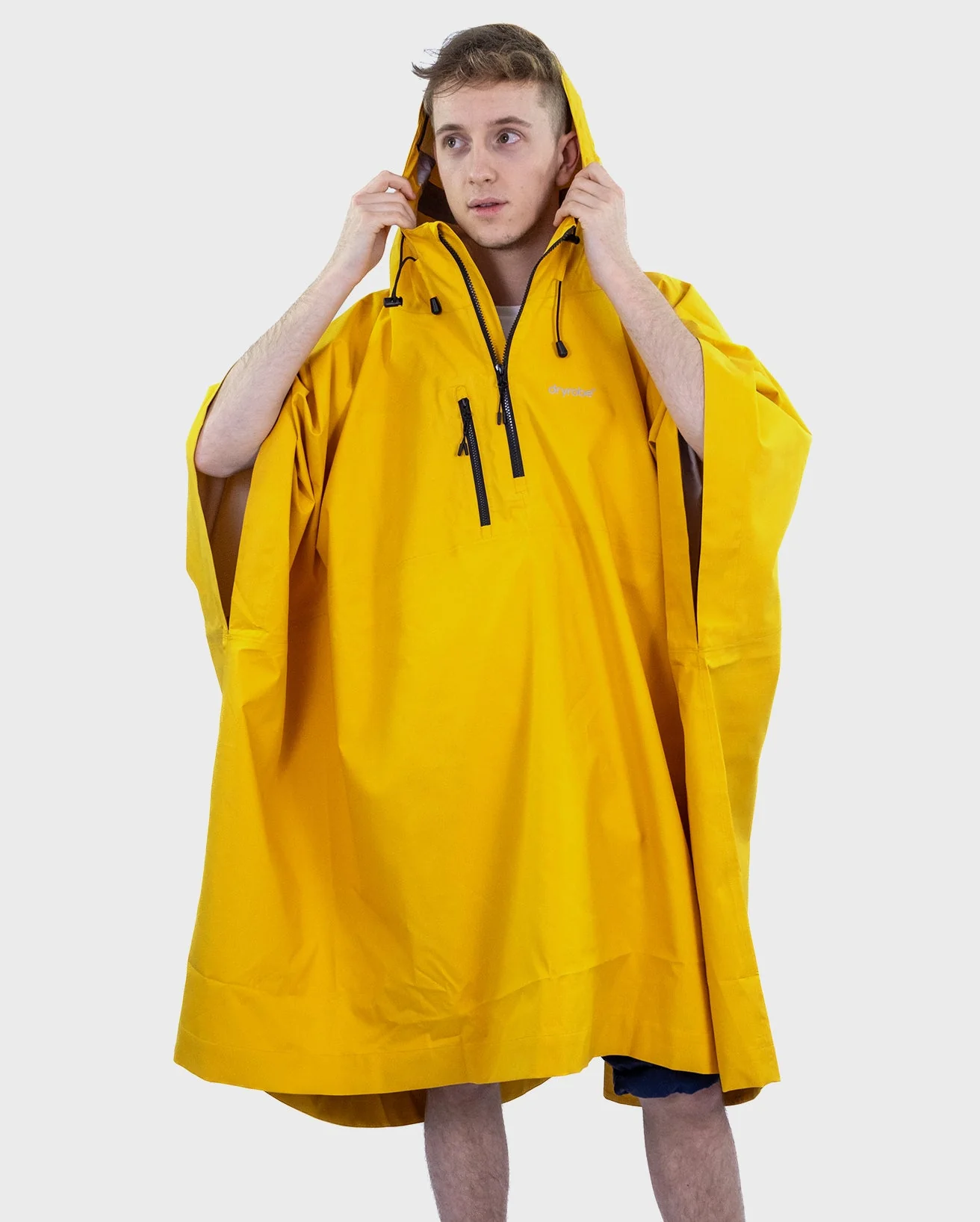 Yellow One Size Rainproof Poncho - Image 10