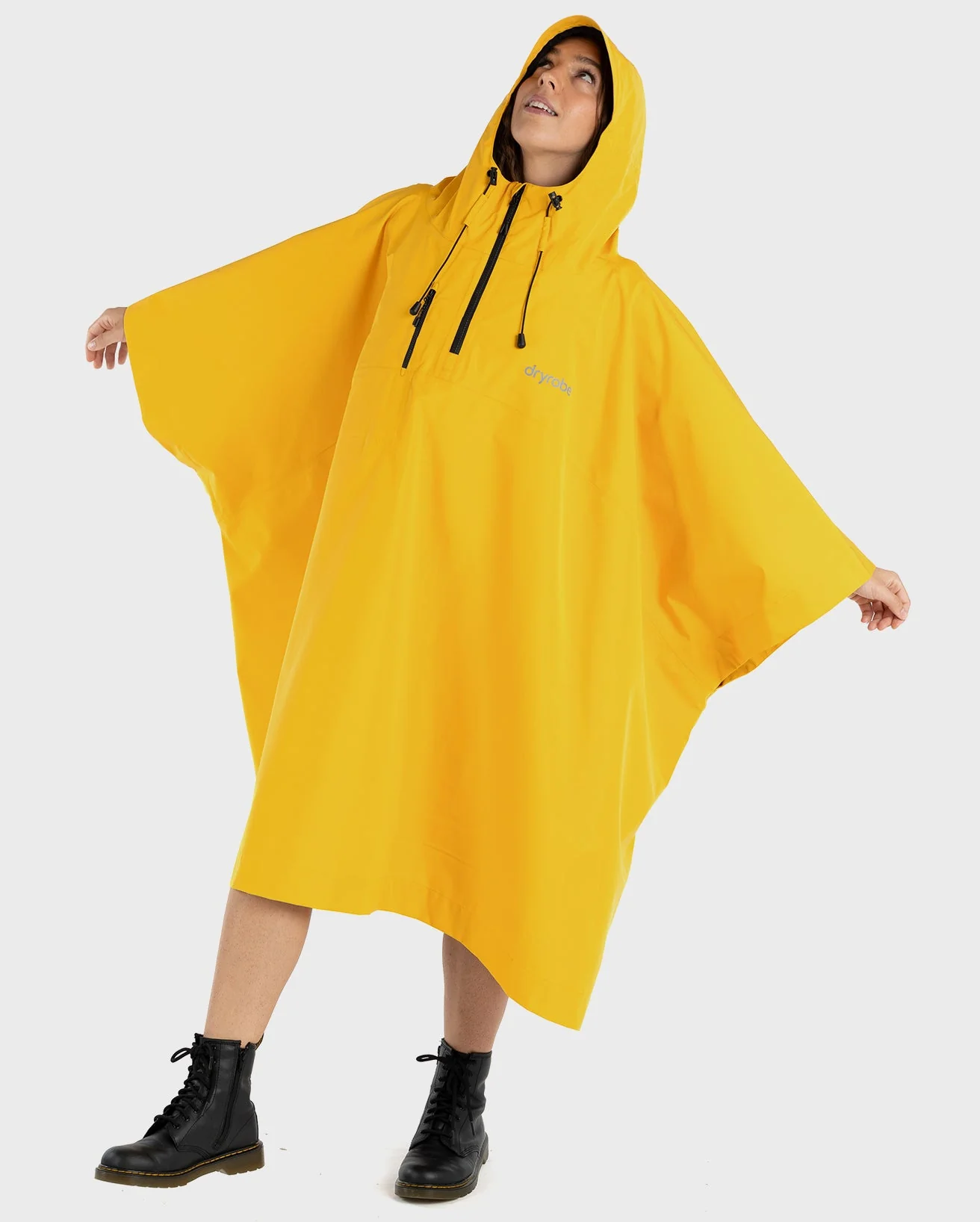 Yellow One Size Rainproof Poncho - Image 3