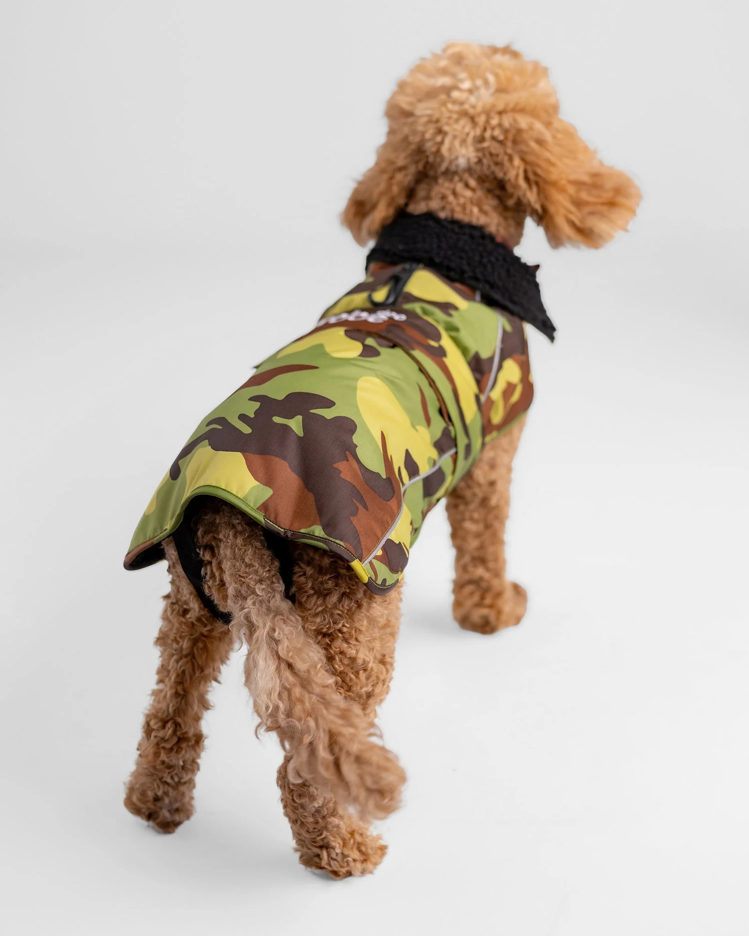 Green Camouflage Black Dog Coat - Image 4