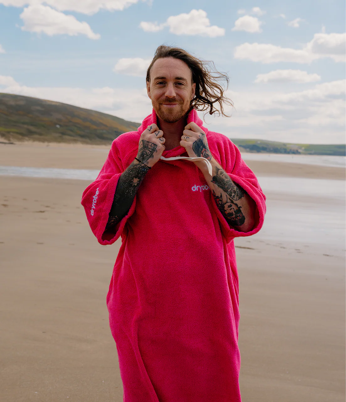 Hot Pink Organic Towel Changing Robe - Image 9