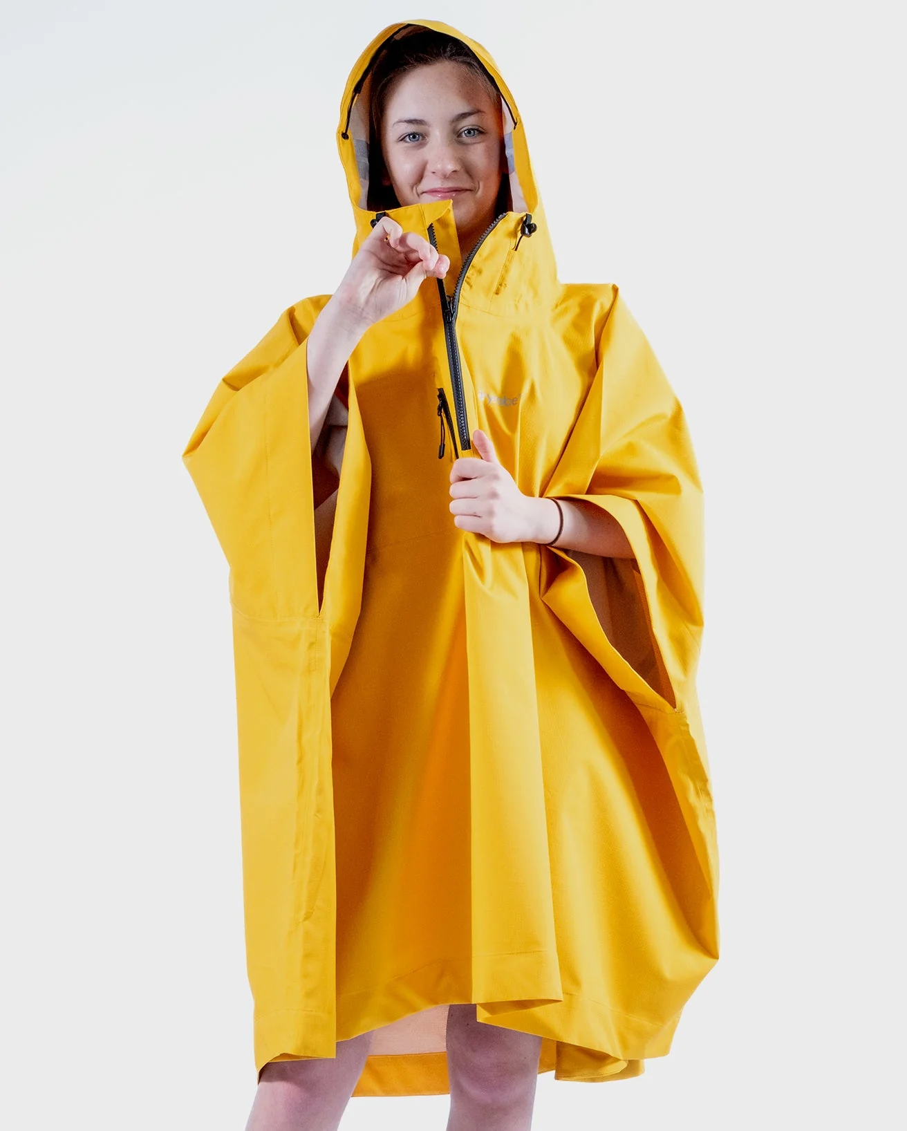 Yellow Rainproof Kids Poncho - Image 3