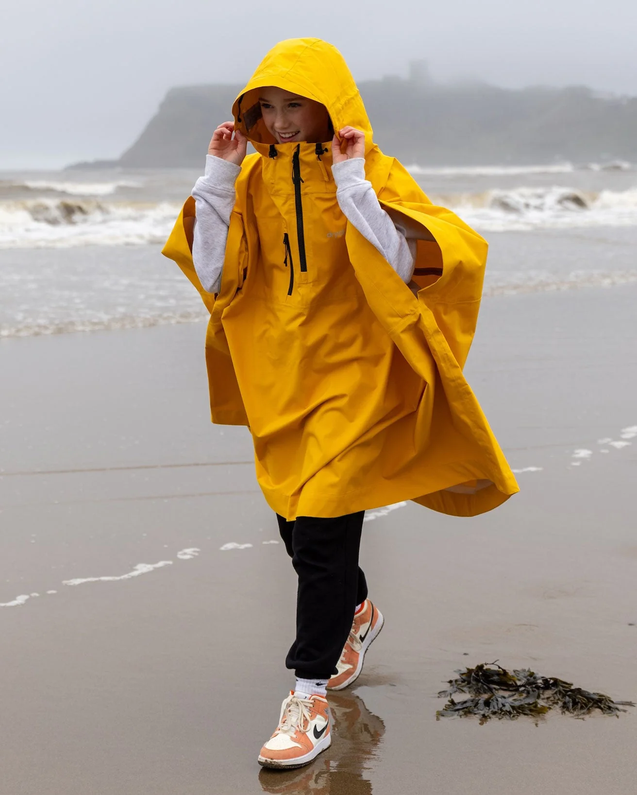 Yellow Rainproof Kids Poncho - Image 5