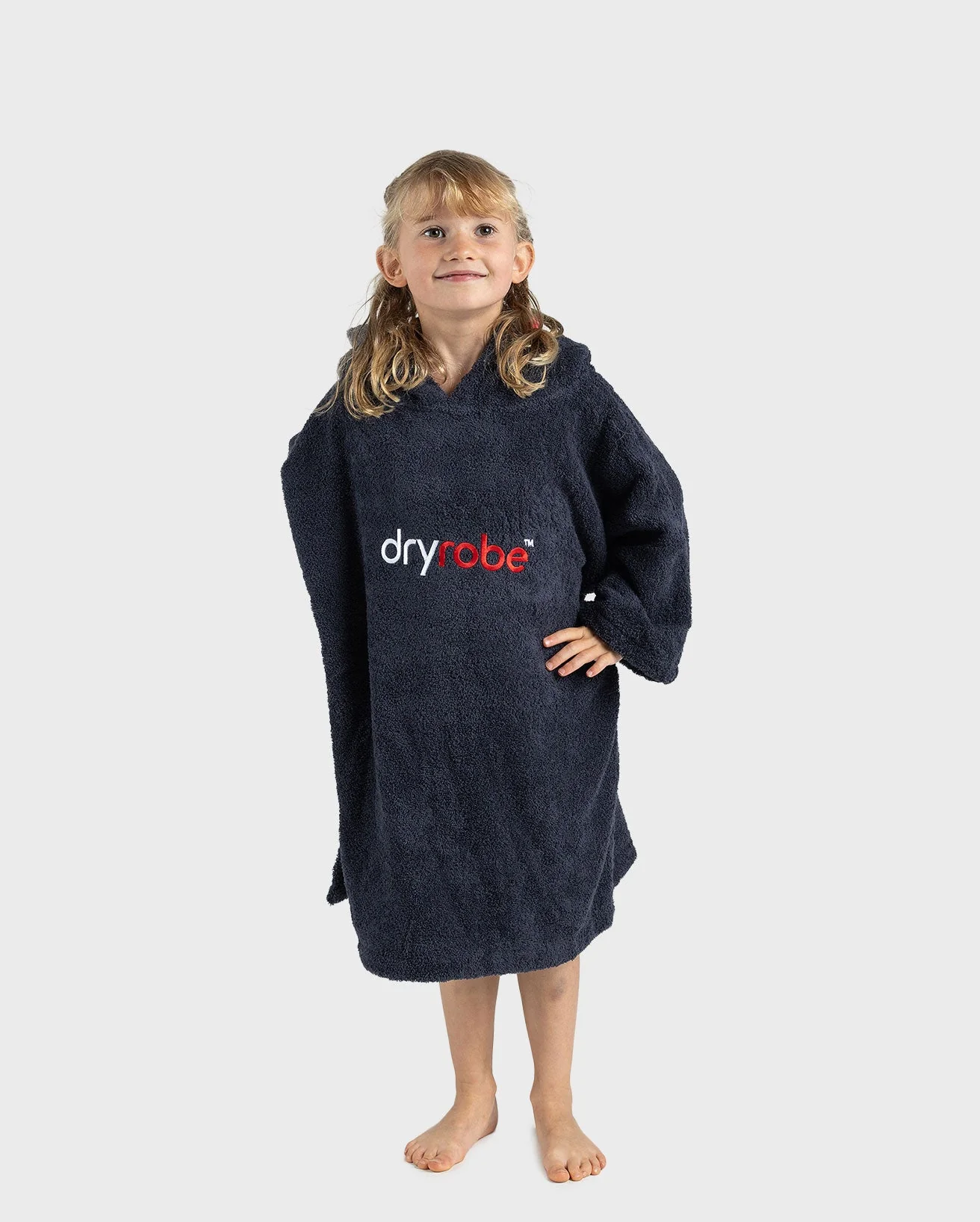Navy Kids Organic Towel Changing Robe - Image 3
