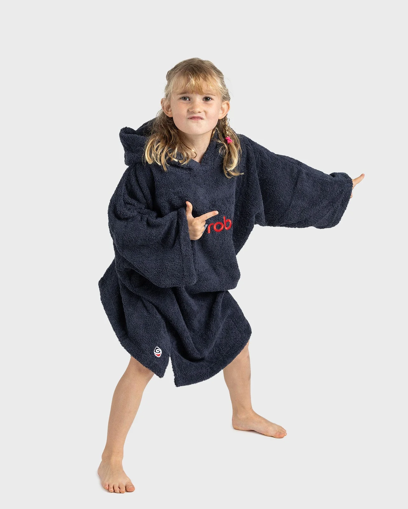 Navy Kids Organic Towel Changing Robe - Image 4