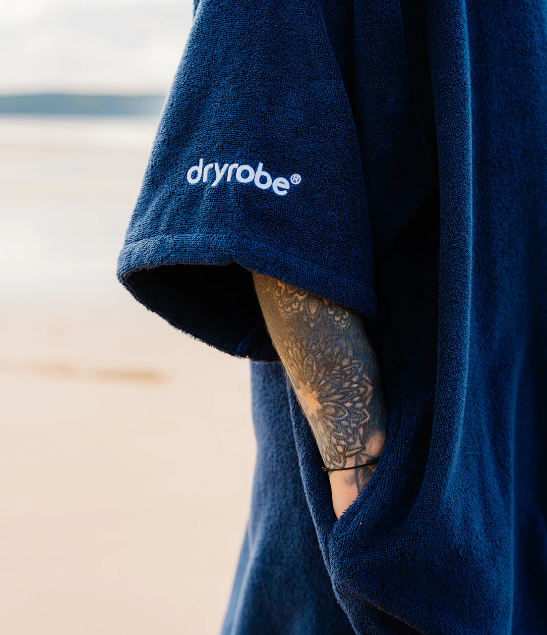 Navy Organic Towel Changing Robe - Image 12