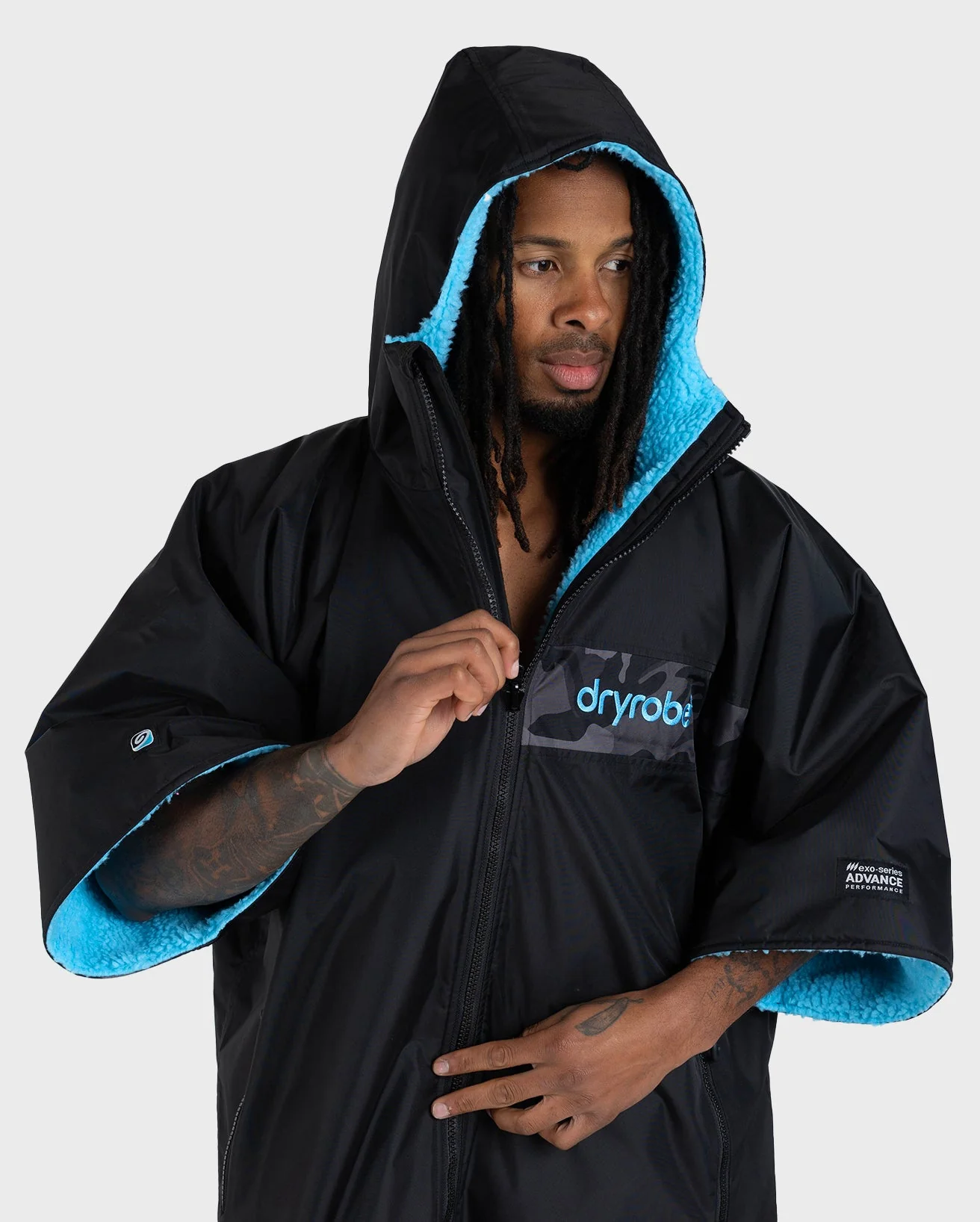 REWORK - Black Blue Camo Easy-Fit Advance Changing Robe - Image 3