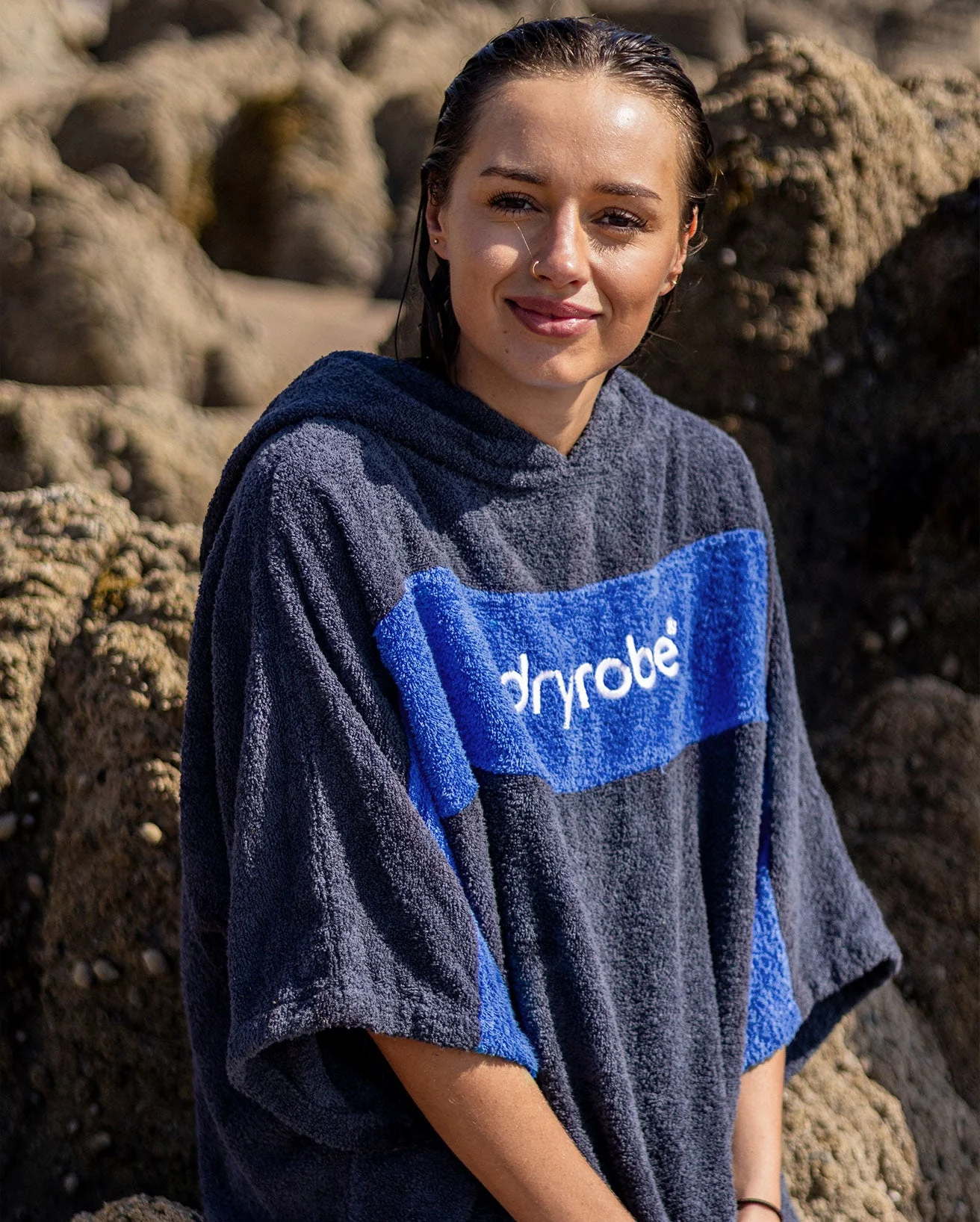 REWORK - Navy Royal Blue Organic Towel Changing Robe - Image 4
