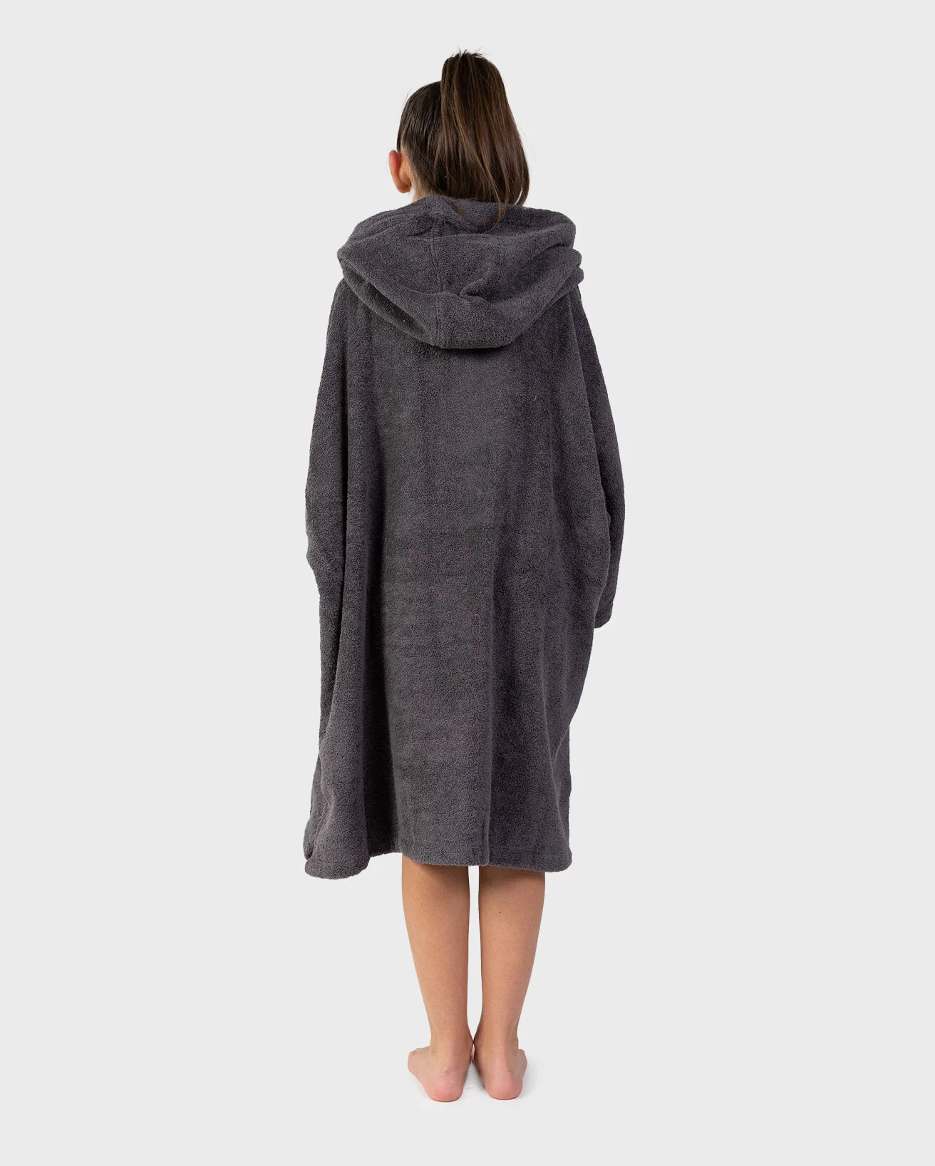 REWORK - Slate Grey Pink Kids Organic Towel Changing Robe - Image 3