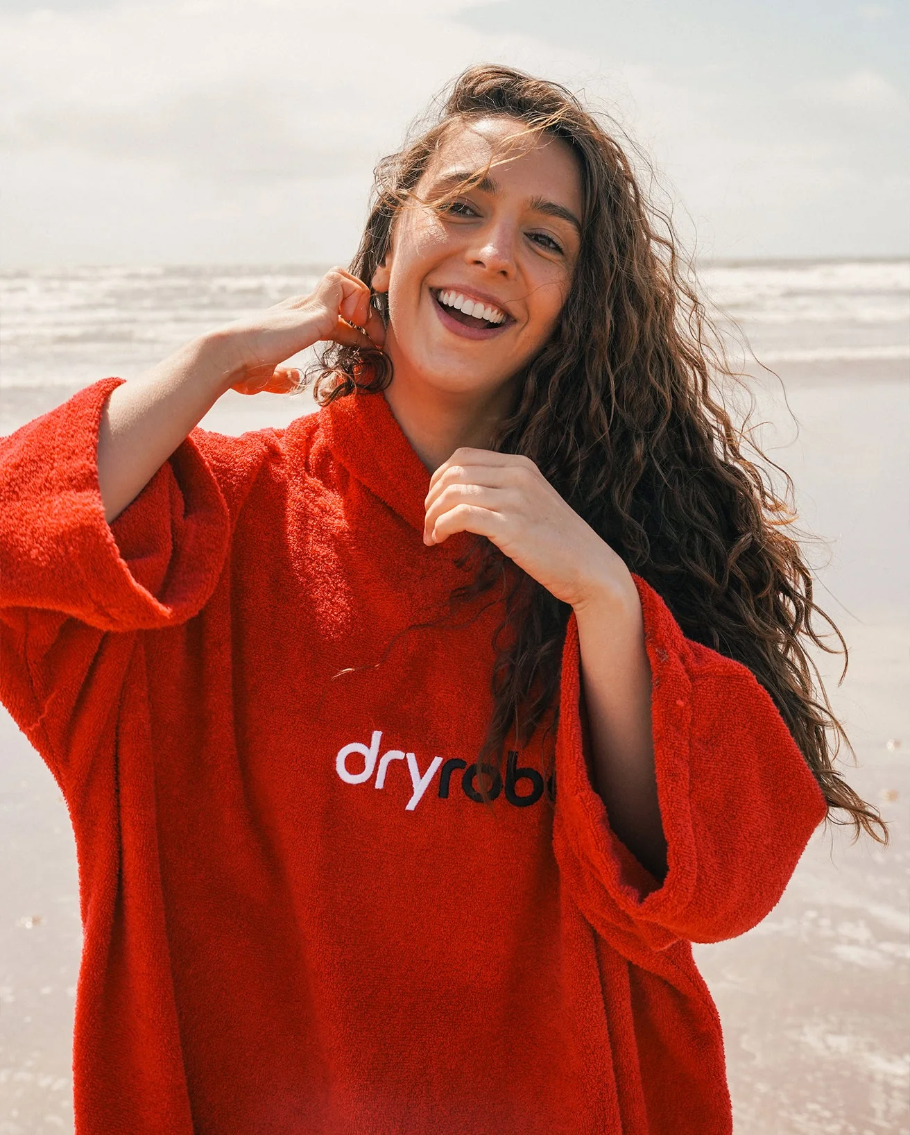 Red Organic Towel Changing Robe - Image 3