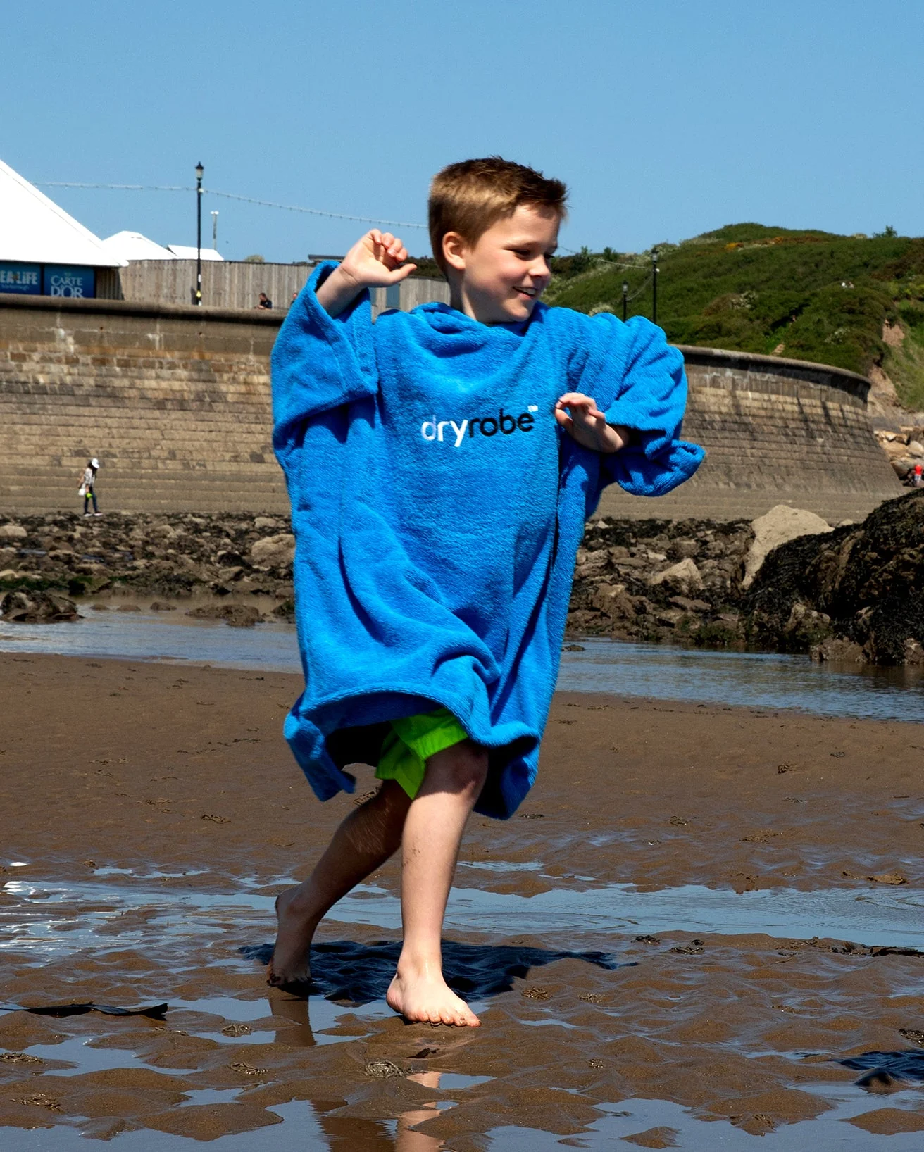 Cobalt Blue Kids Organic Towel Changing Robe - Image 5