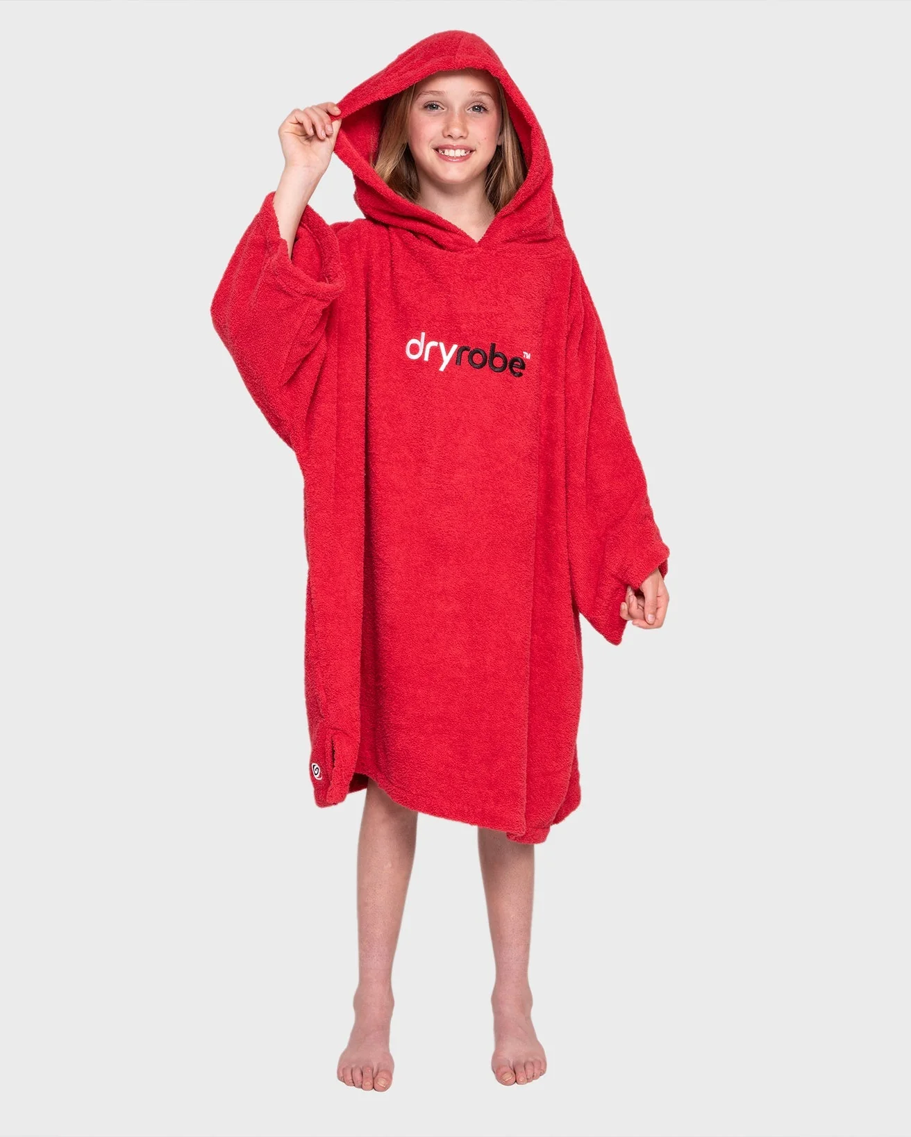 Red Kids Organic Towel Changing Robe - Image 8